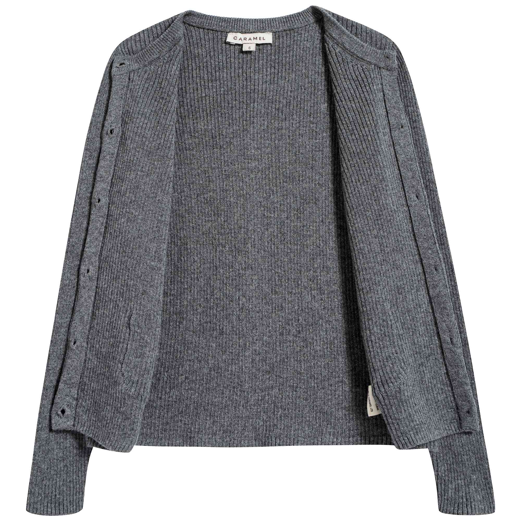 Girls Grey Cotton Zenobia Cardigan