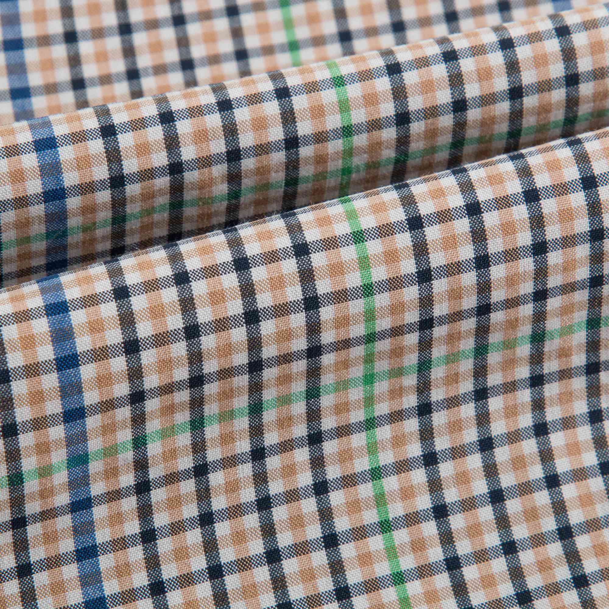 Girls Beige Check Cotton Trousers