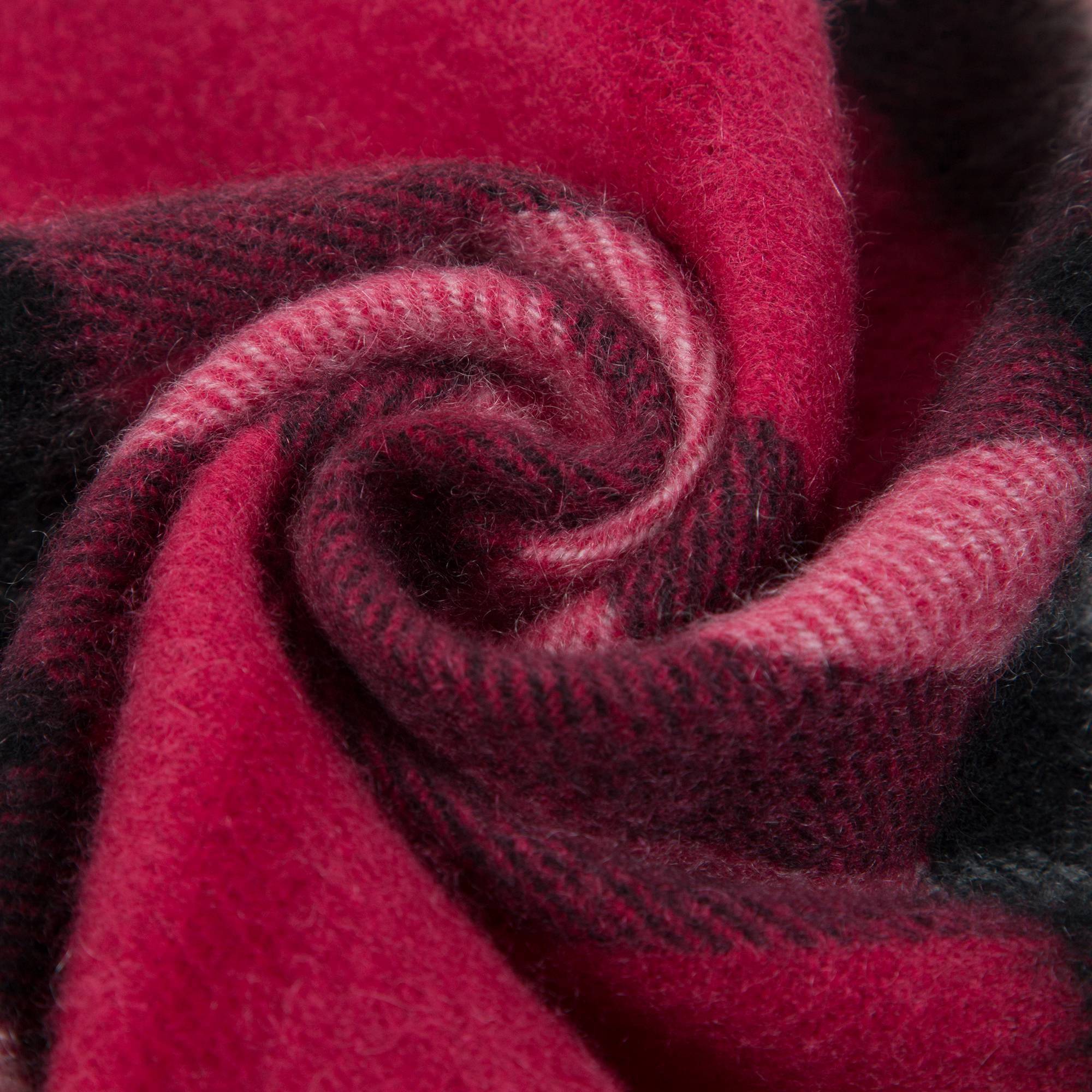 Girls  Fuchsia  Pink   Check   Wool   Scarves