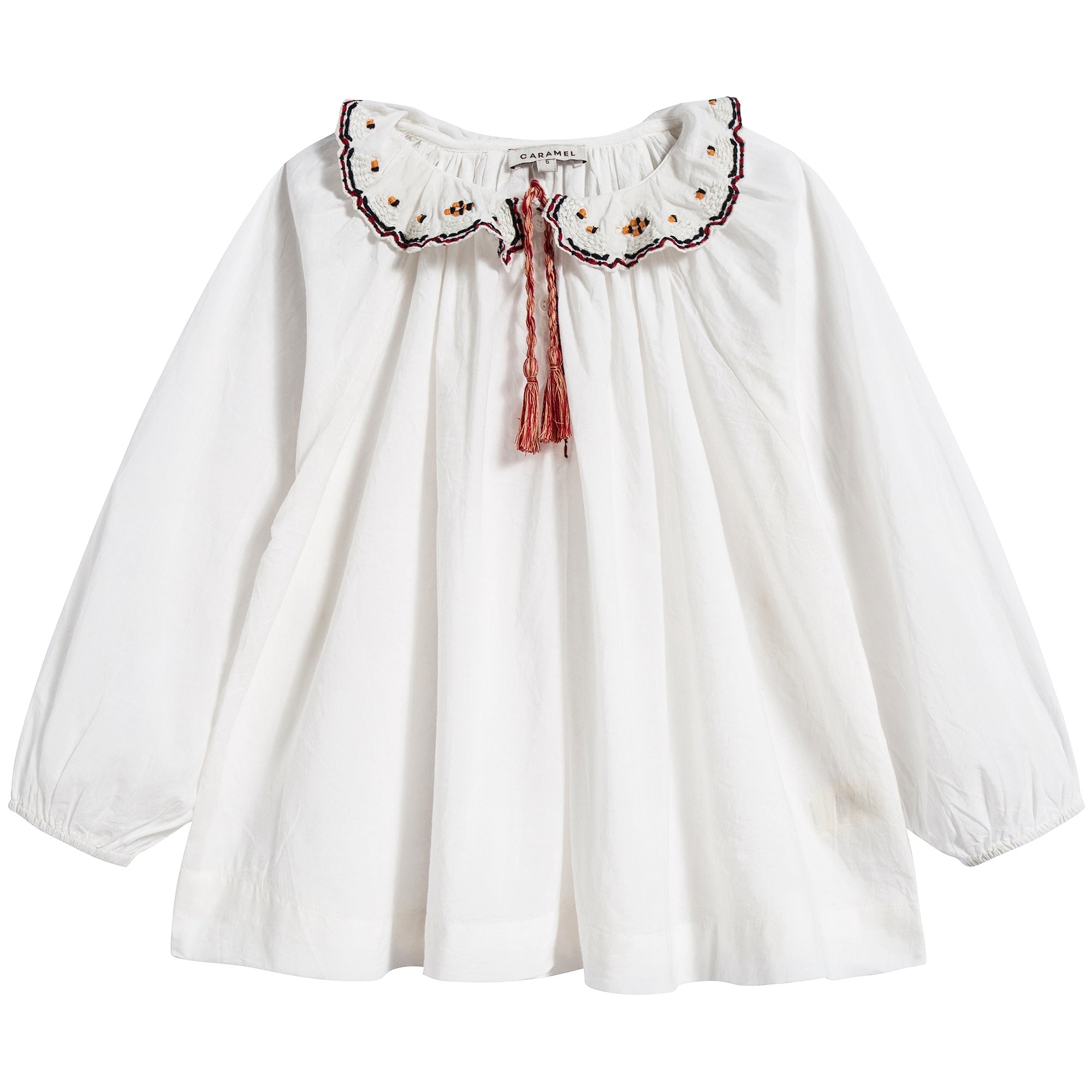 Girls White Cotton Hydrangea Blouse
