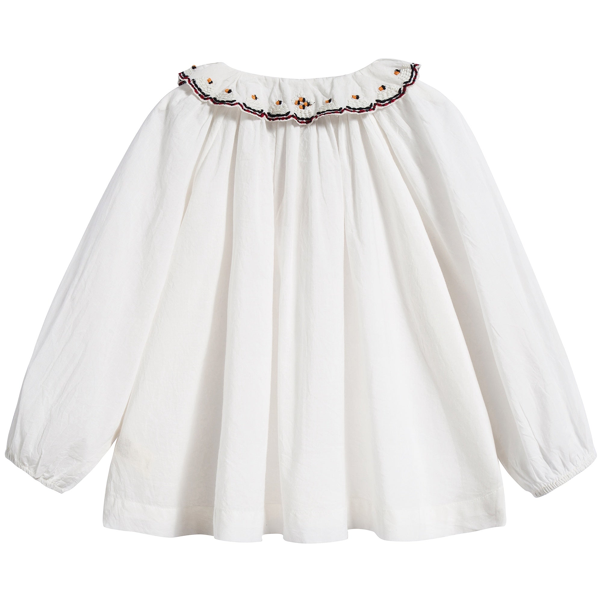 Girls White Cotton Hydrangea Blouse