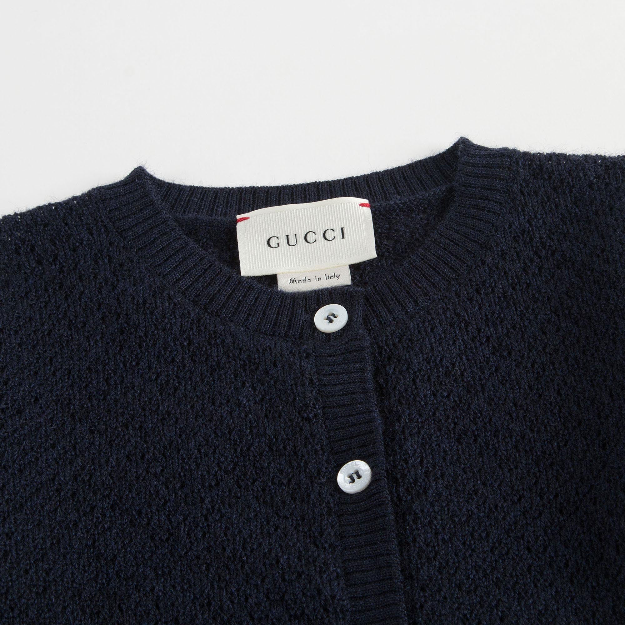 Baby Girls Navy Blue Wool Cardigan