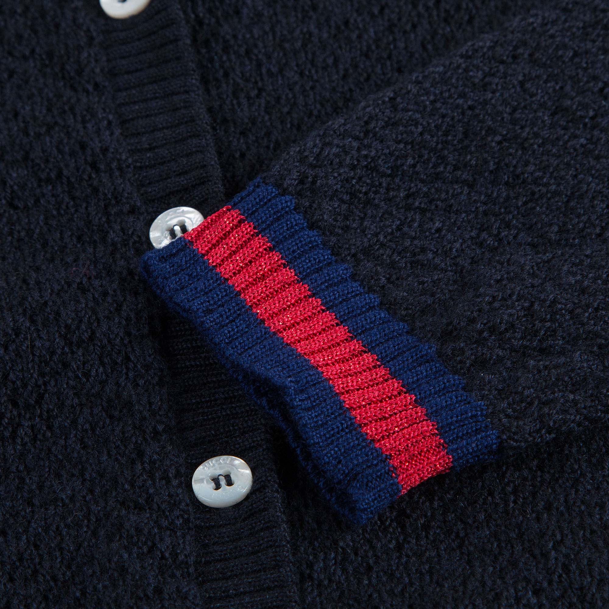 Baby Girls Navy Blue Wool Cardigan