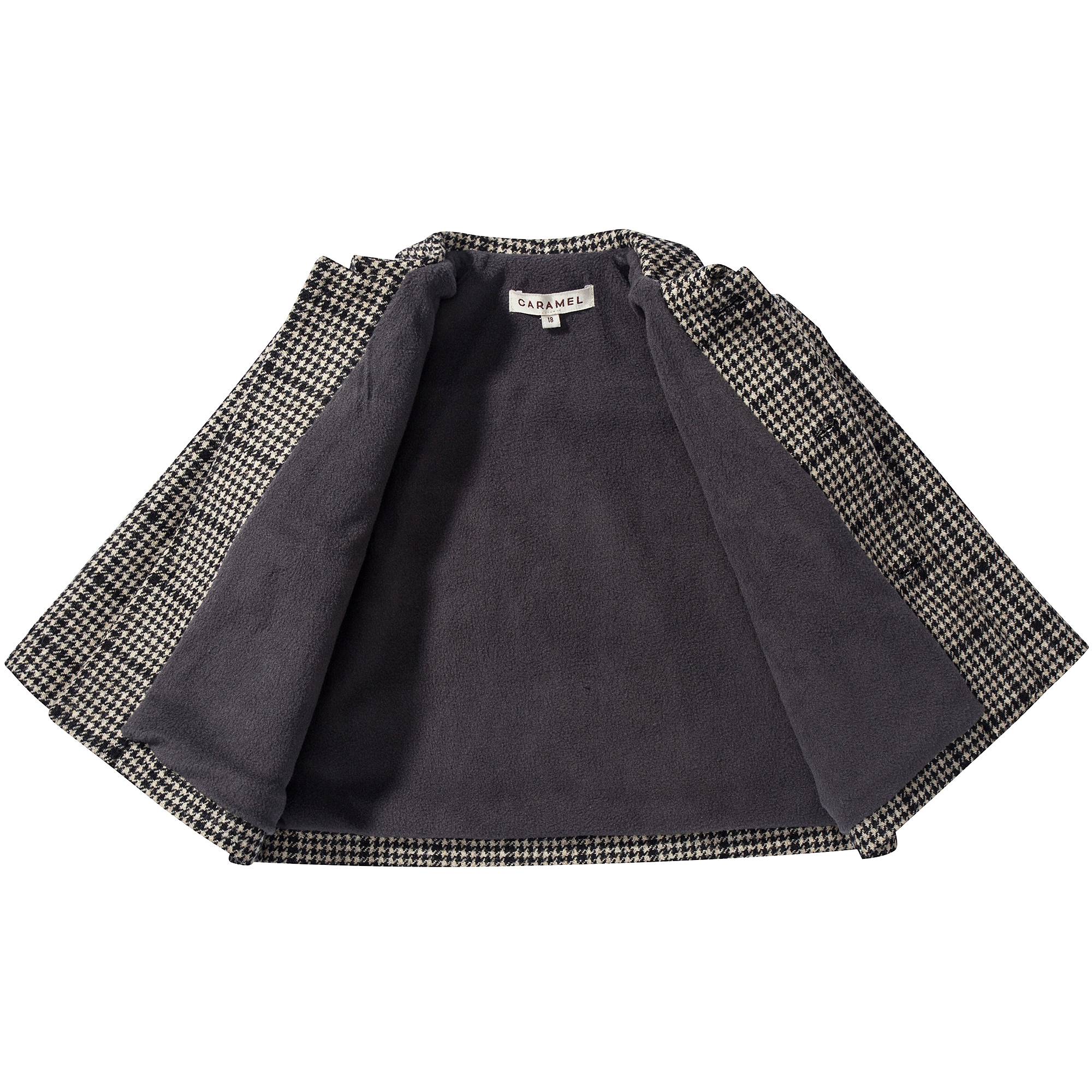 Baby Black Houndstooth  Wool  Coat