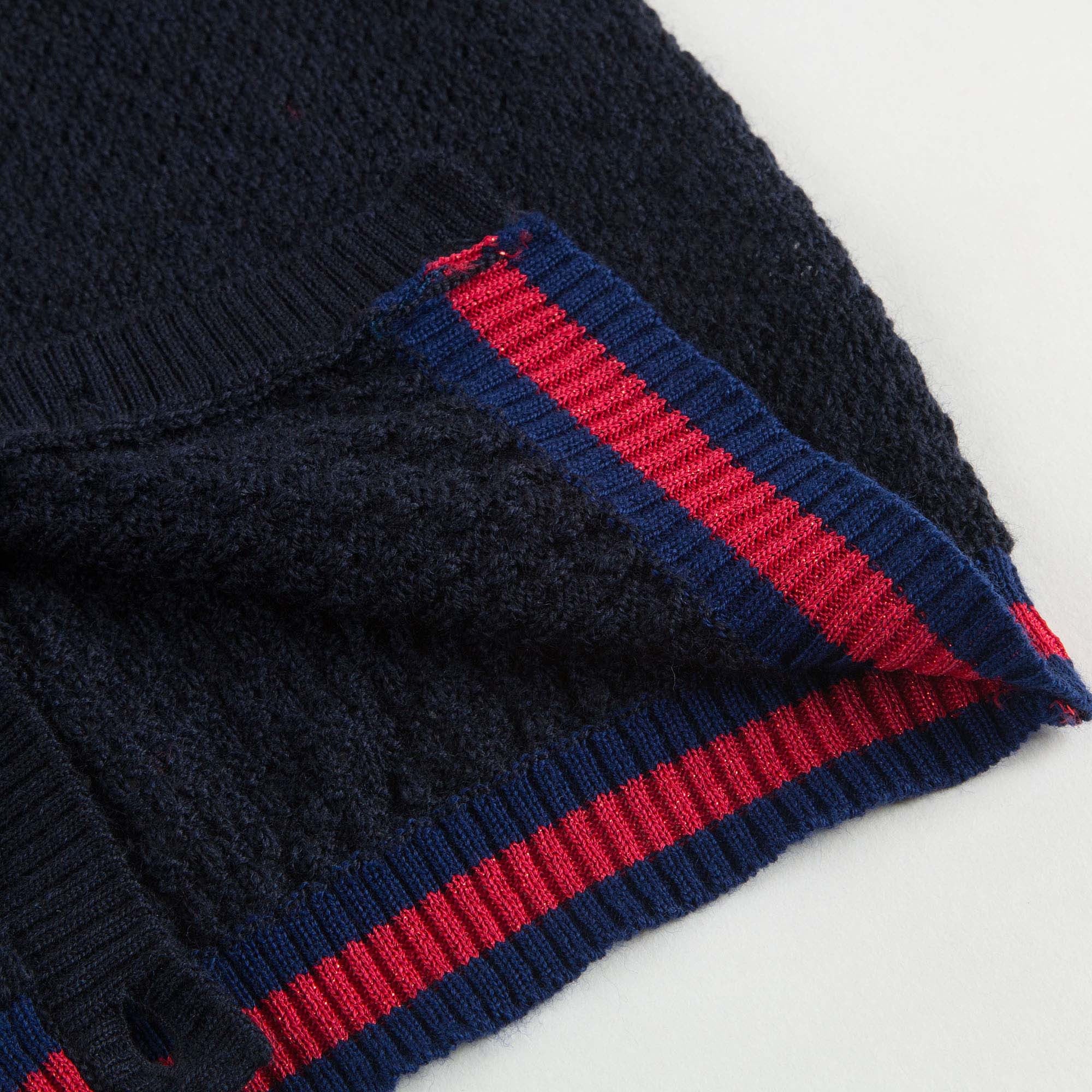 Baby Girls Navy Blue Wool Cardigan