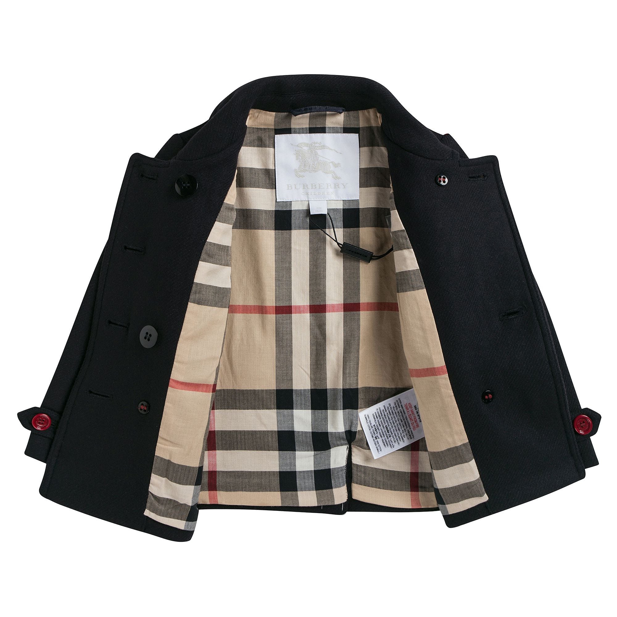 Baby Navy Blue Wool Coat