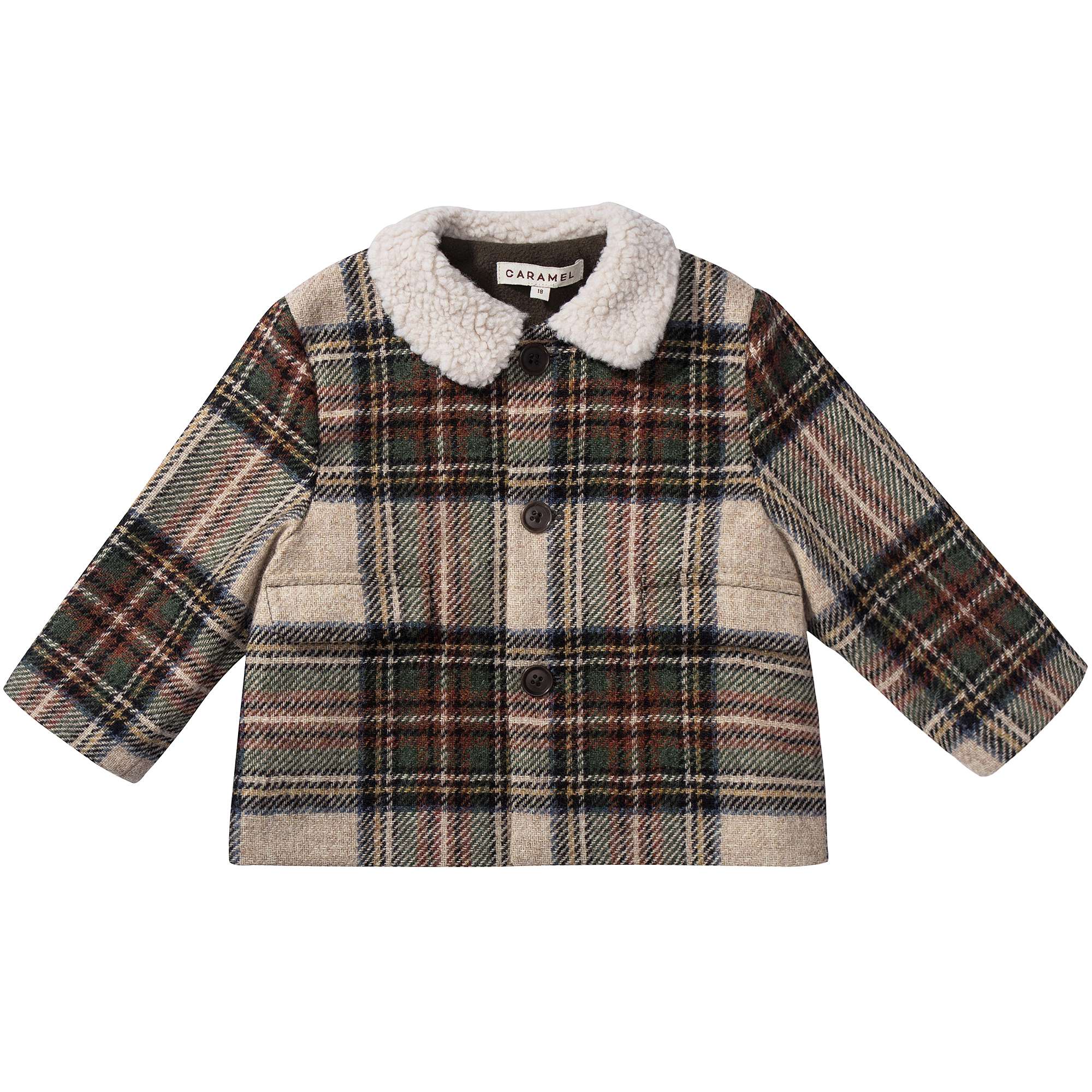 Baby Beige Check  Wool  Coat