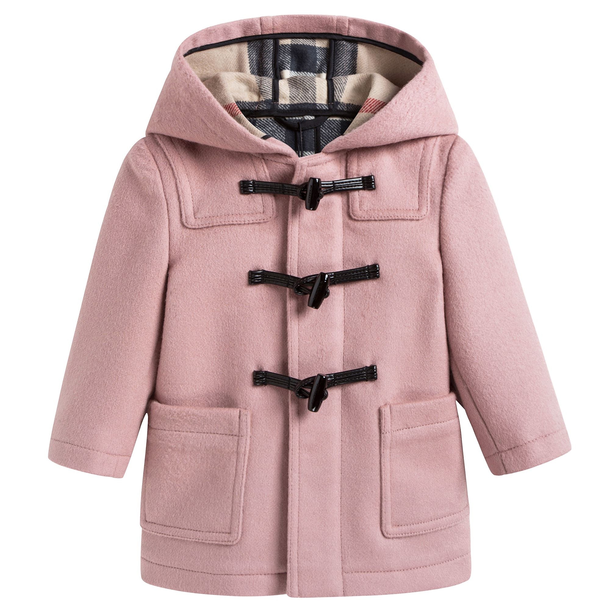 Baby Girls Pale Pink Wool Duffle Coat