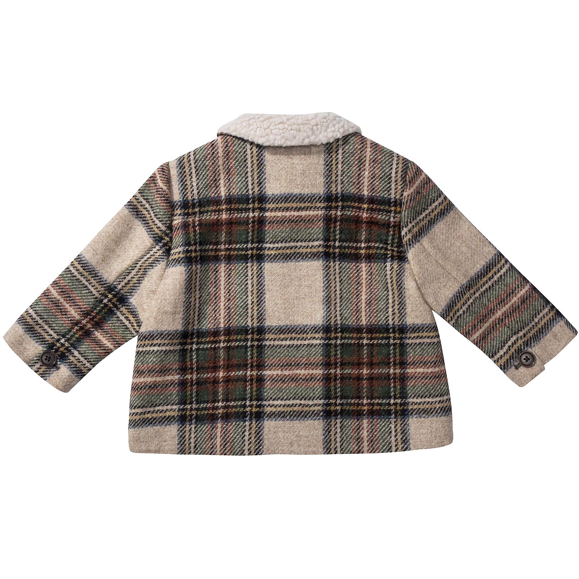 Baby Beige Check  Wool  Coat