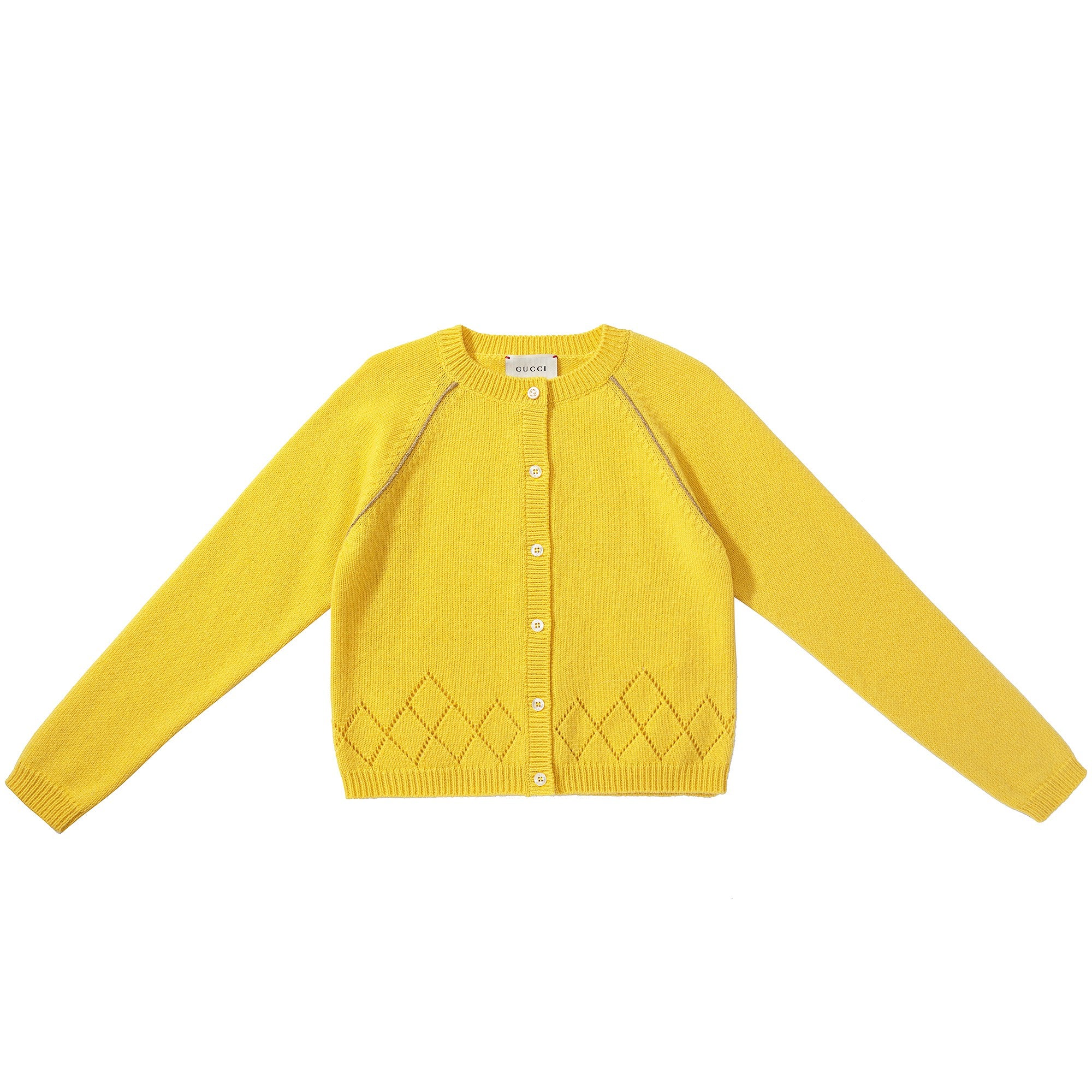 Girls Gold  Yellow  Cashmere  Cardigan