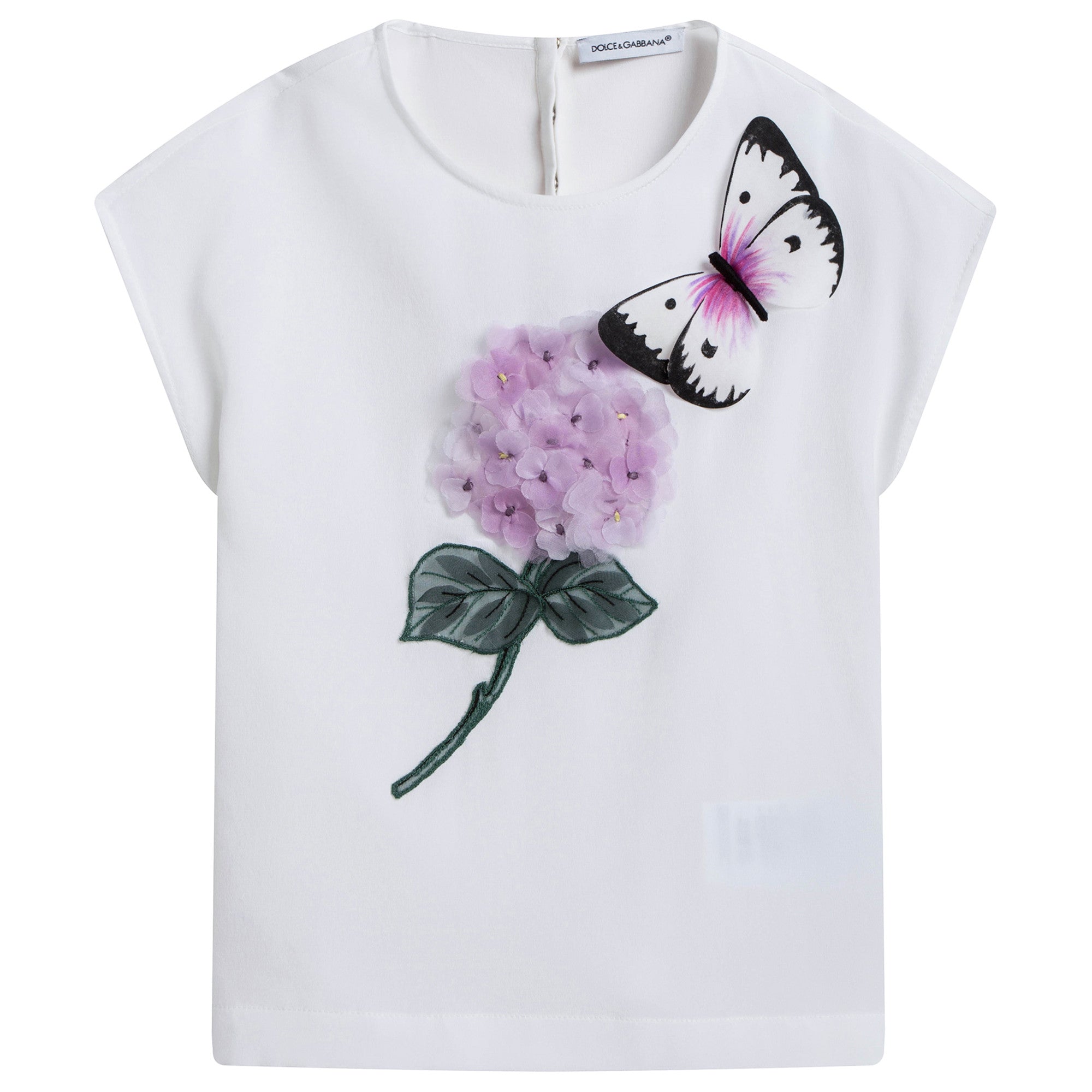 Girls White 'Ortensia' Silk Top