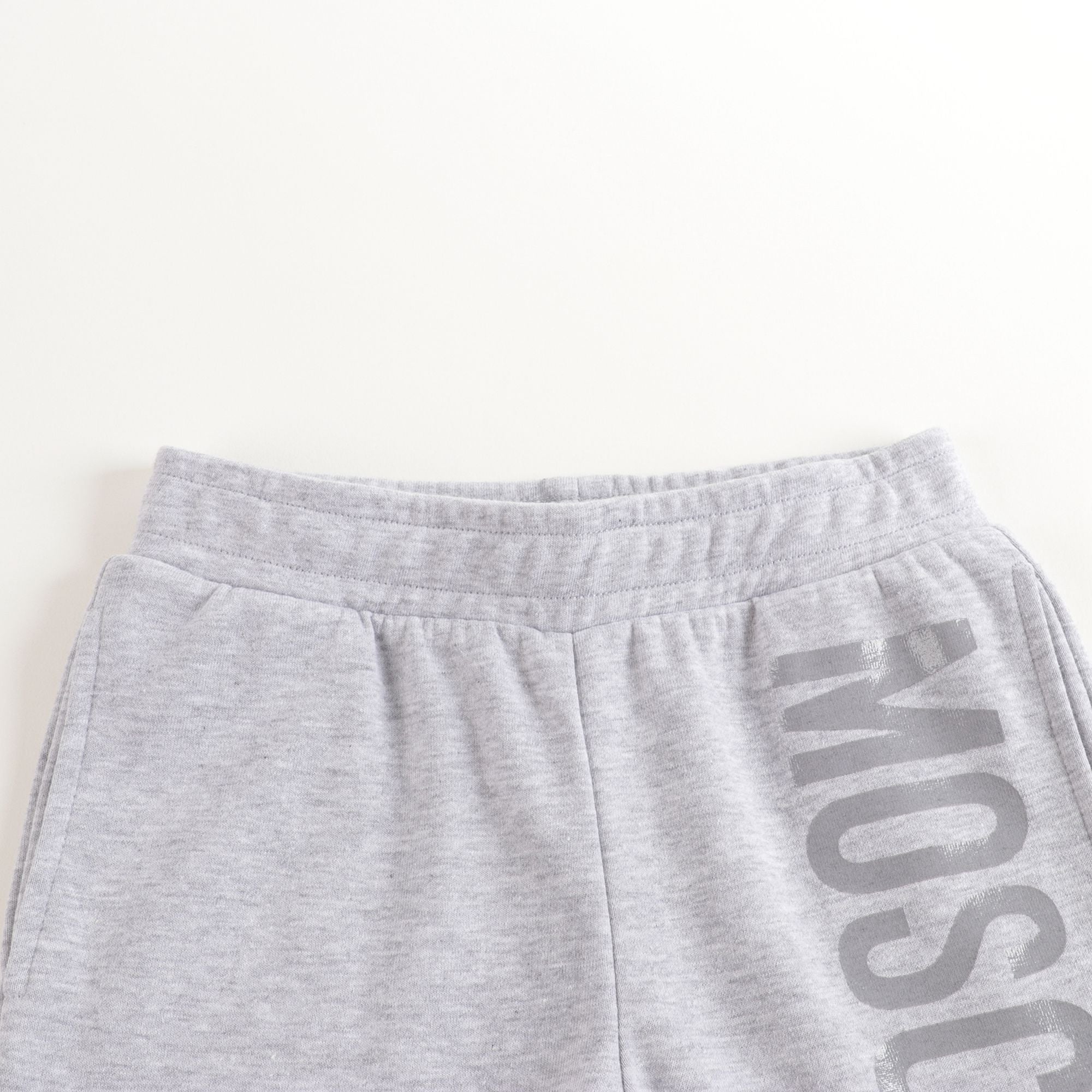 Boys Grey Logo Cotton Trousers