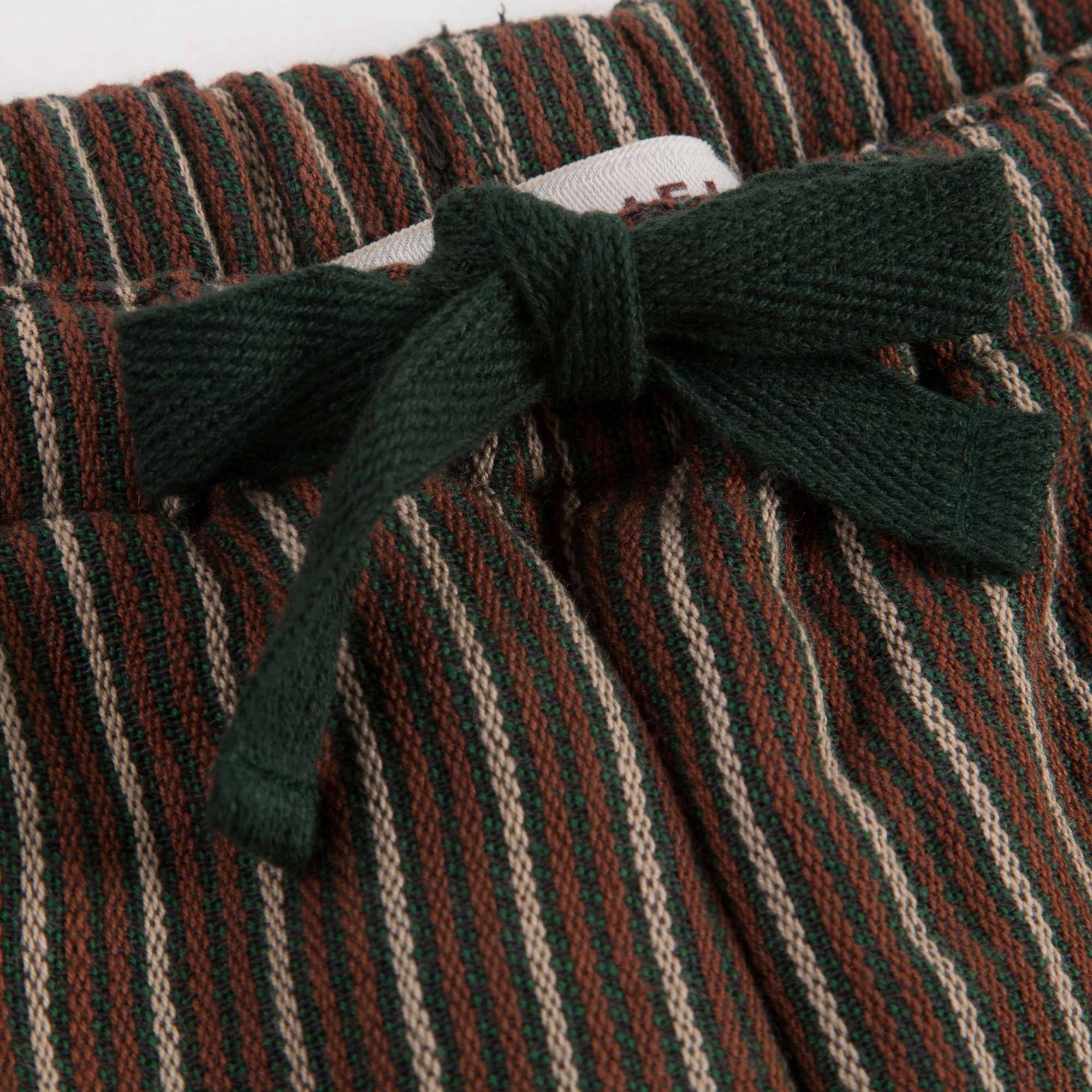 Girls Brown & Green Striped Trousers