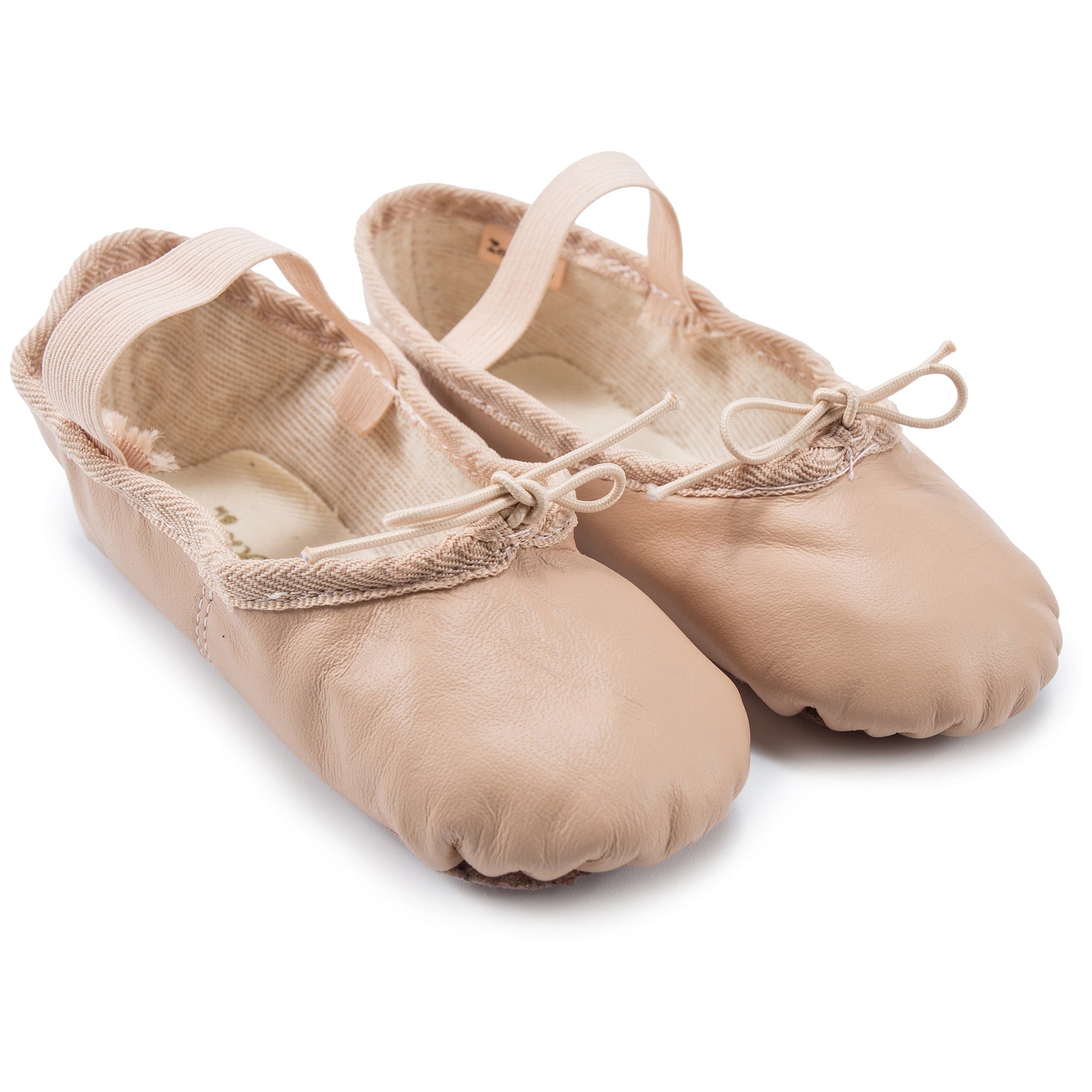 Girls Beige Leather Cowhide Shoes