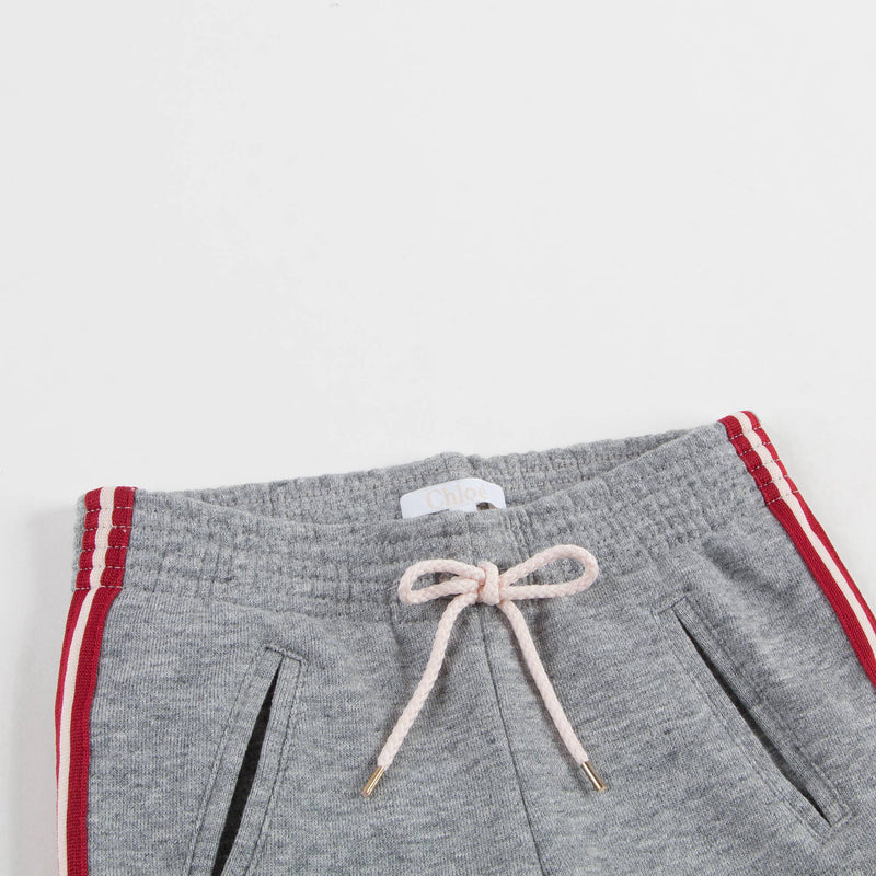 Girls Grey Cotton Tracksuit Trousers