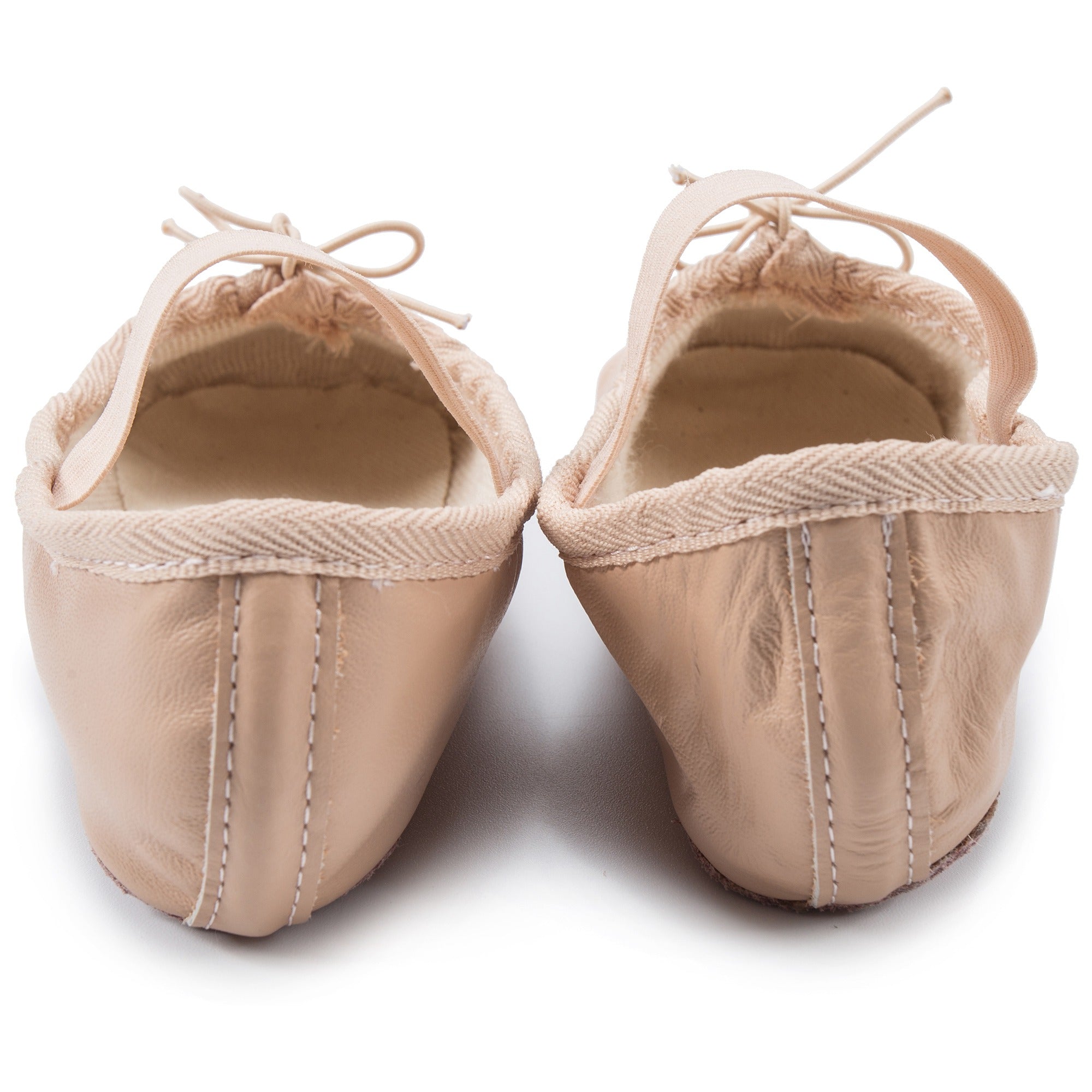 Girls Beige Leather Cowhide Shoes