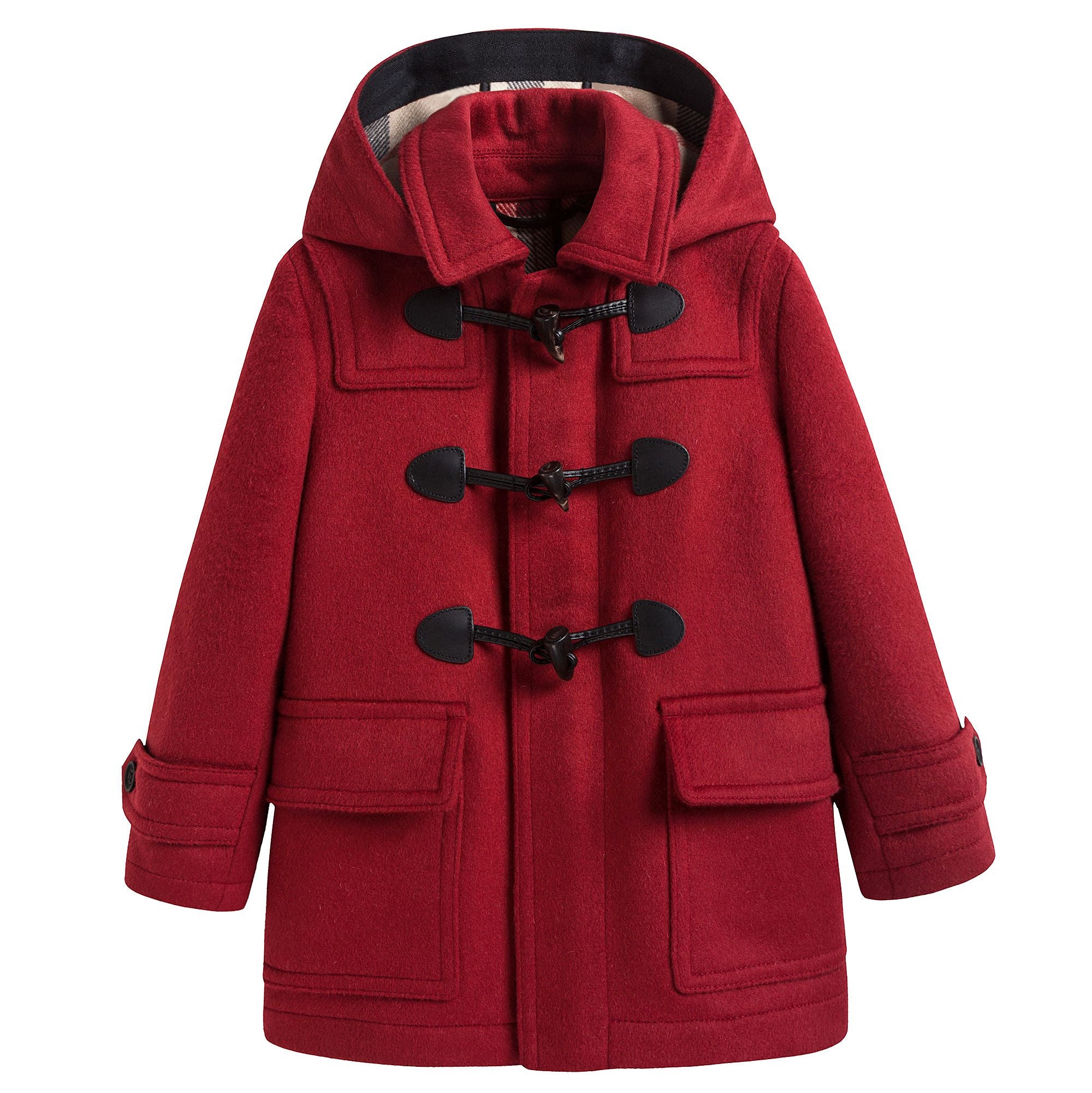 Boys & Girls Red Wool Duffle Coat