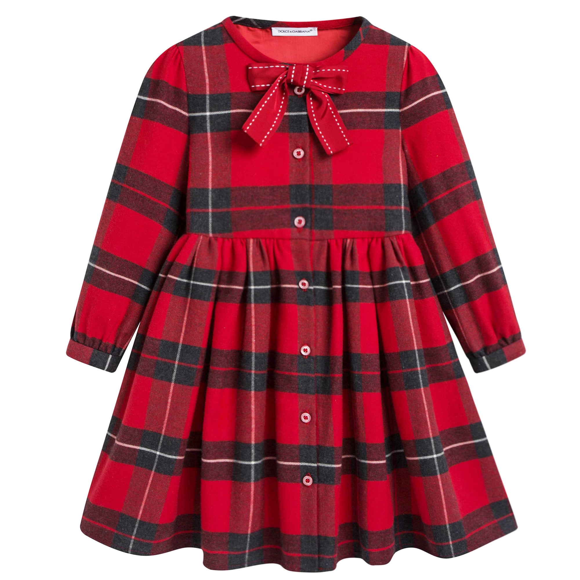 Girls Red Checked Dress