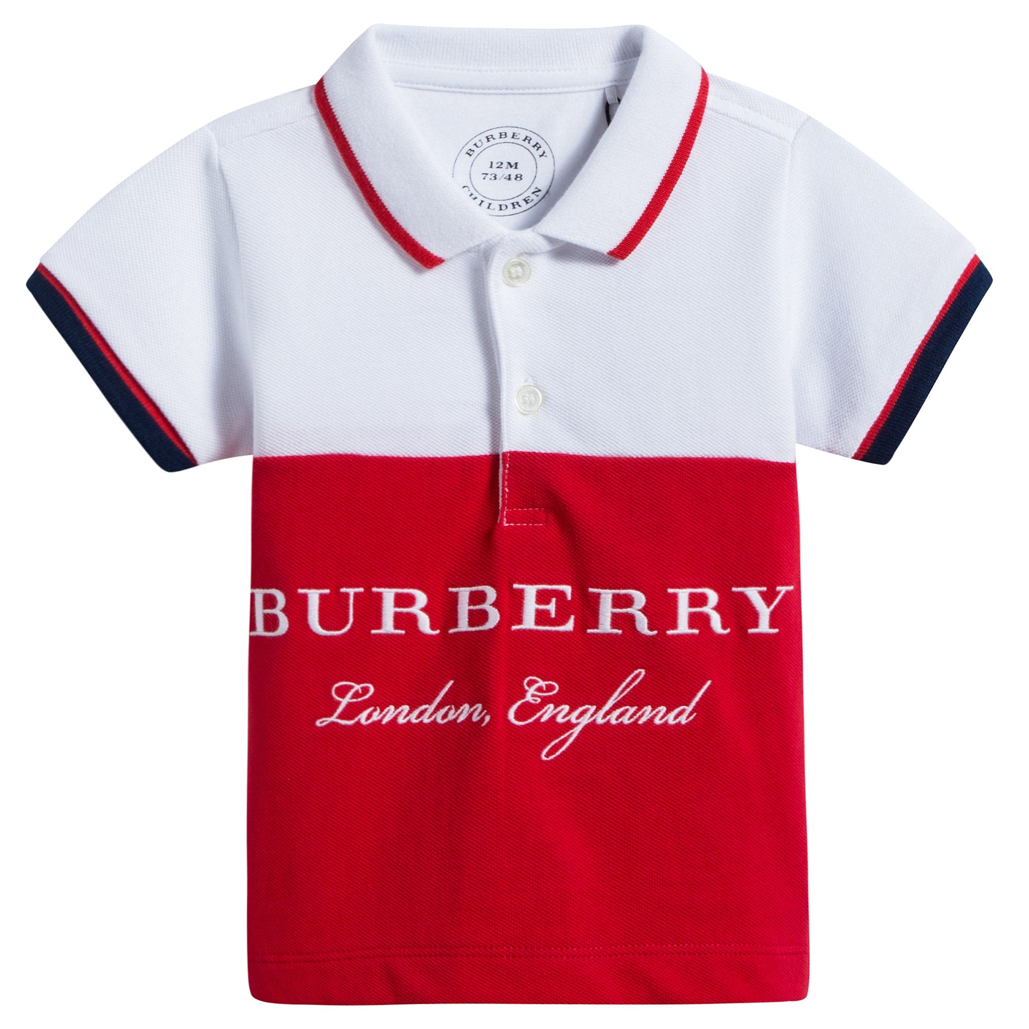 Baby Boys Bright Oringe Red Cotton Polo T-Shirt