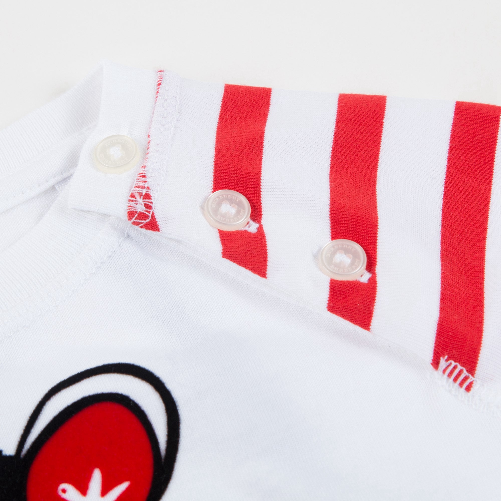 Boys White Stripe Embroidery Long Sleeve
