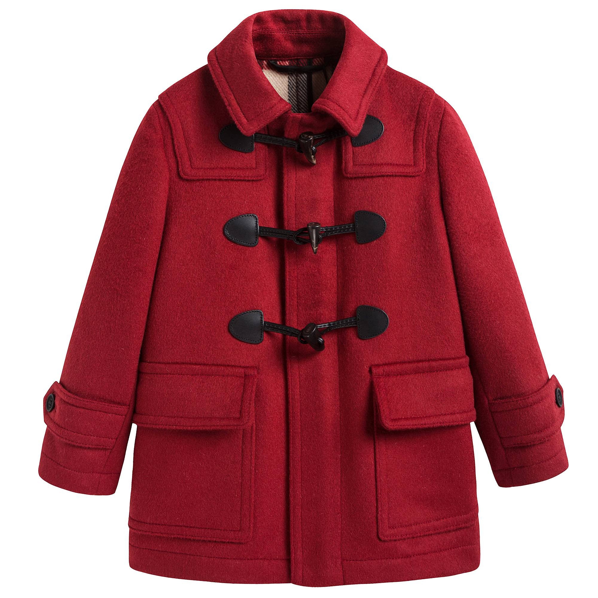 Boys & Girls Red Wool Duffle Coat