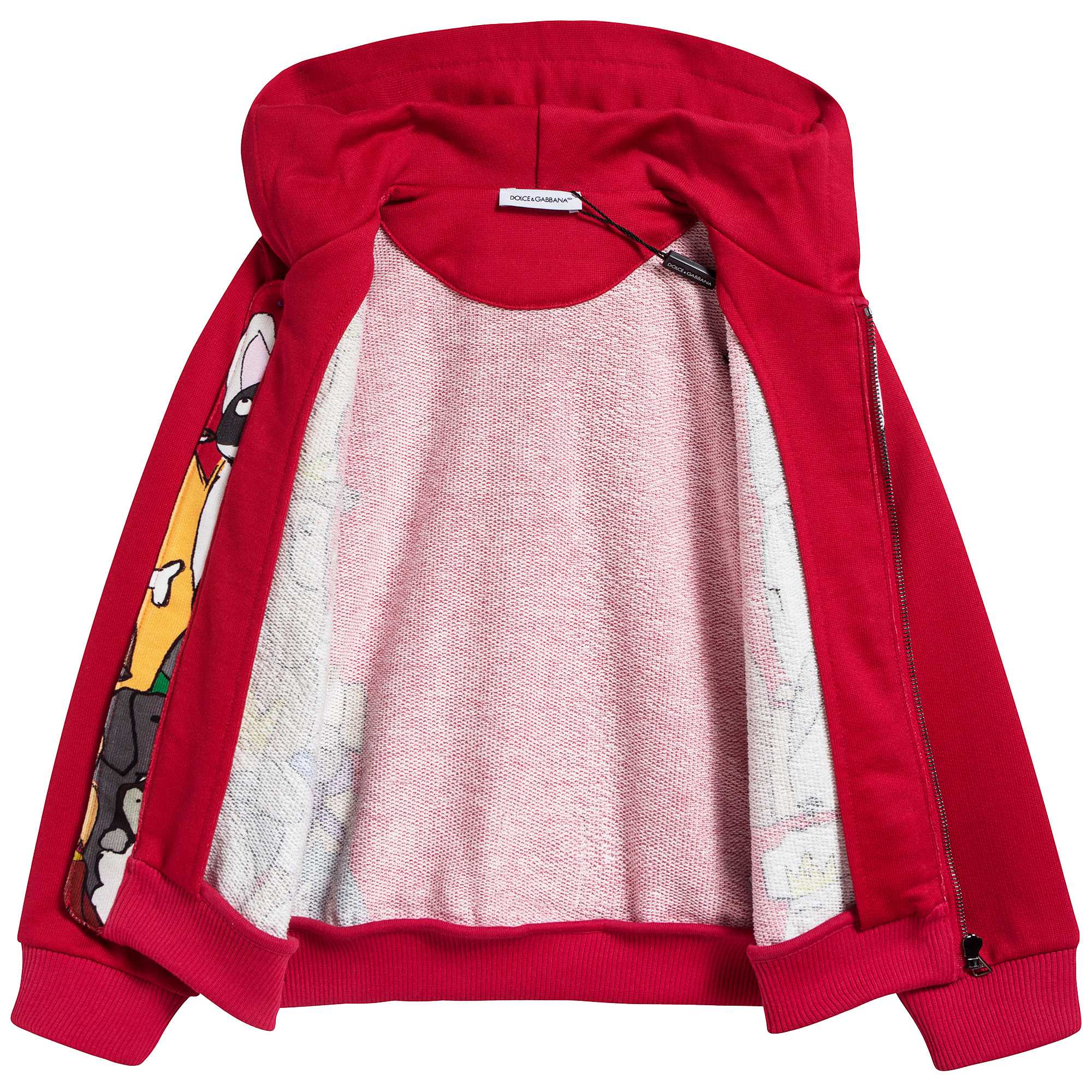 Babys Red Printed Cotton Coat