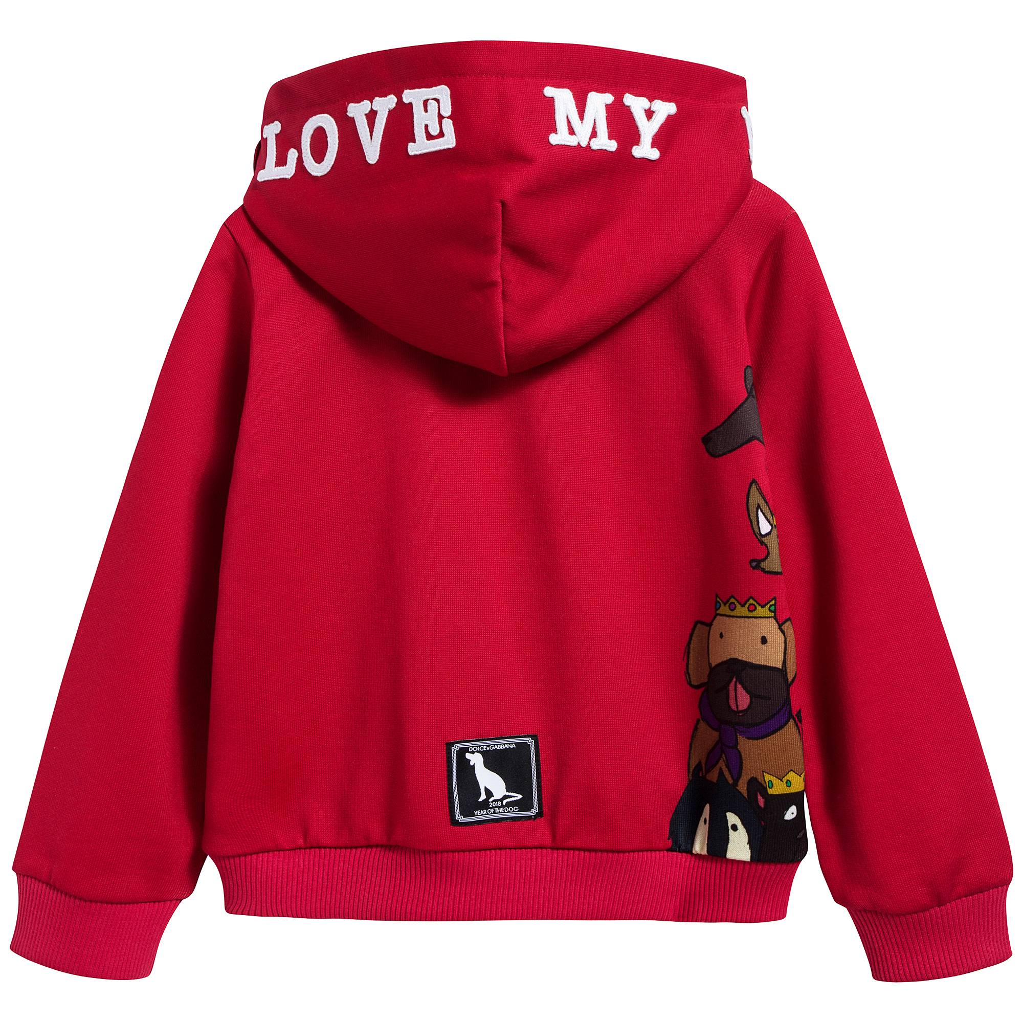 Babys Red Printed Cotton Coat