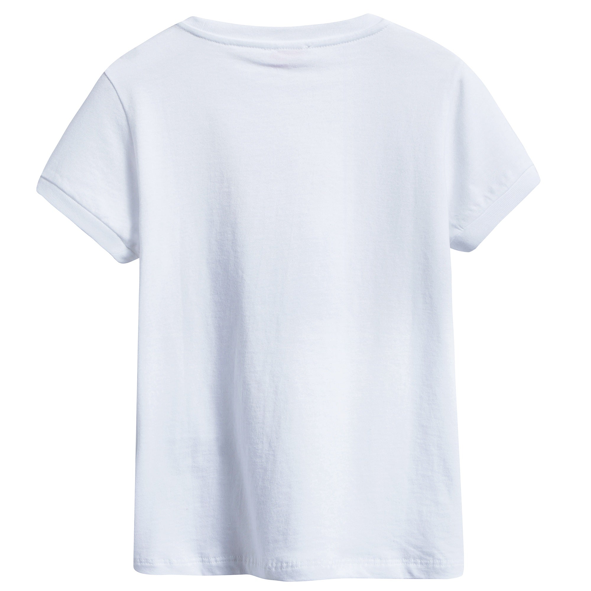 Girls White "Denim Blue Girls" Cotton T-shirt
