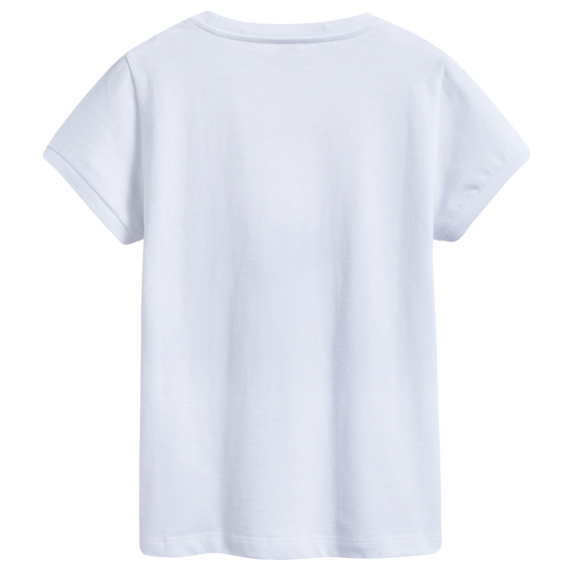 Girls White "Light  Pink  Flower" Cotton T-shirt