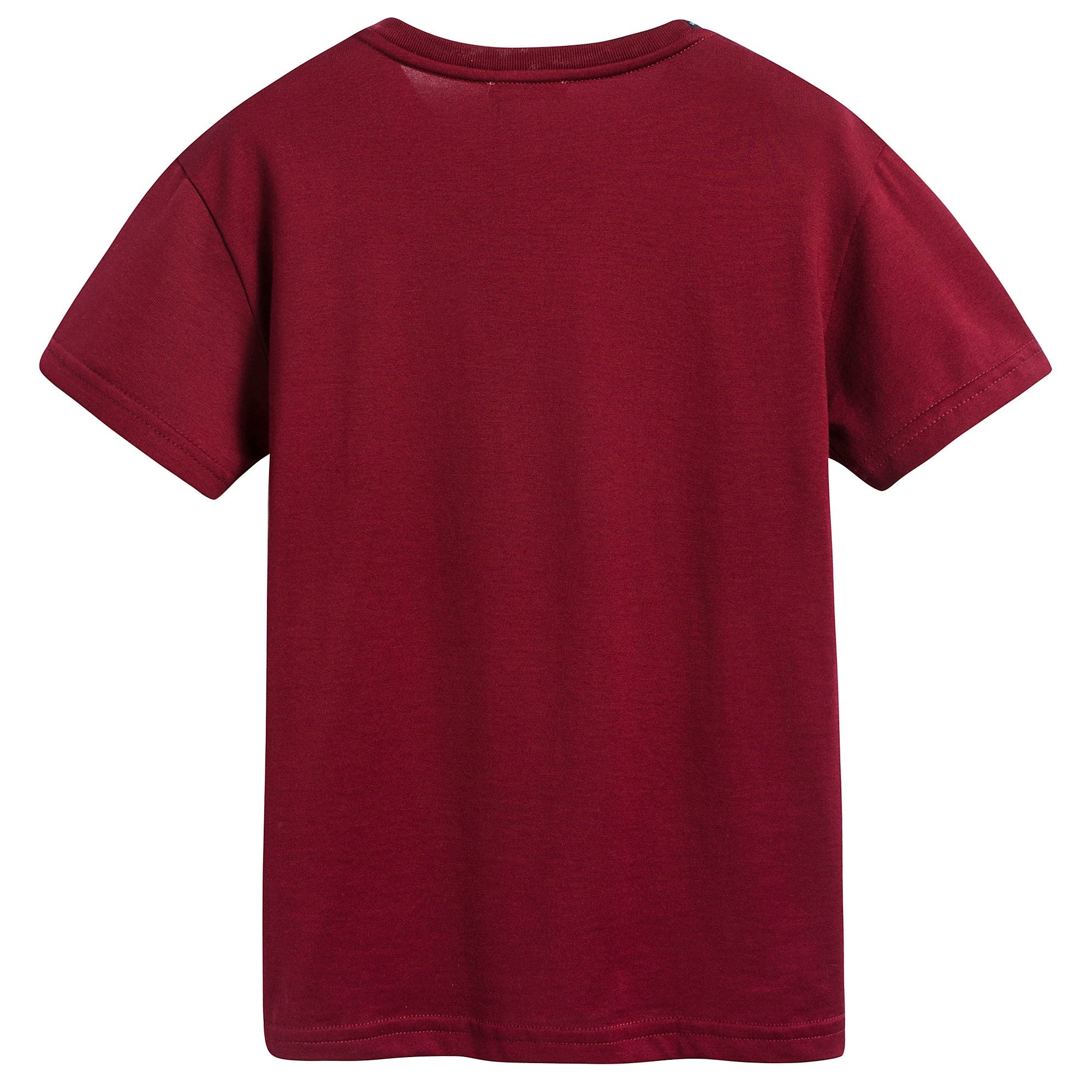 Girls & Boys Dark Red Tiger Cotton T-shirt