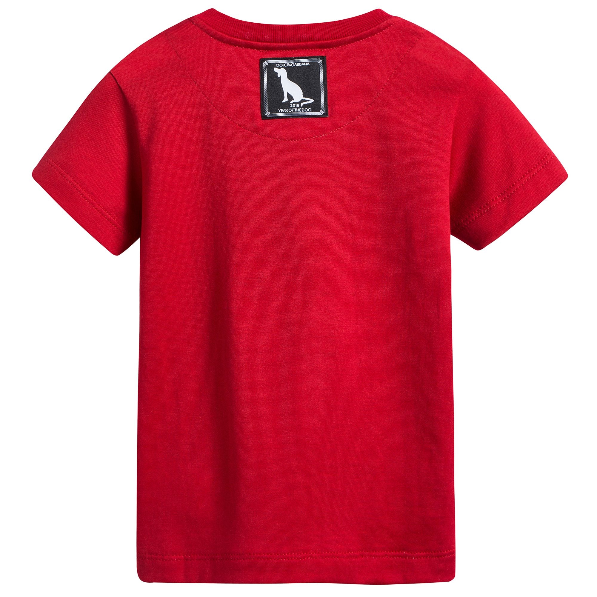 Baby Girls Red Dog Cotton T-shirt