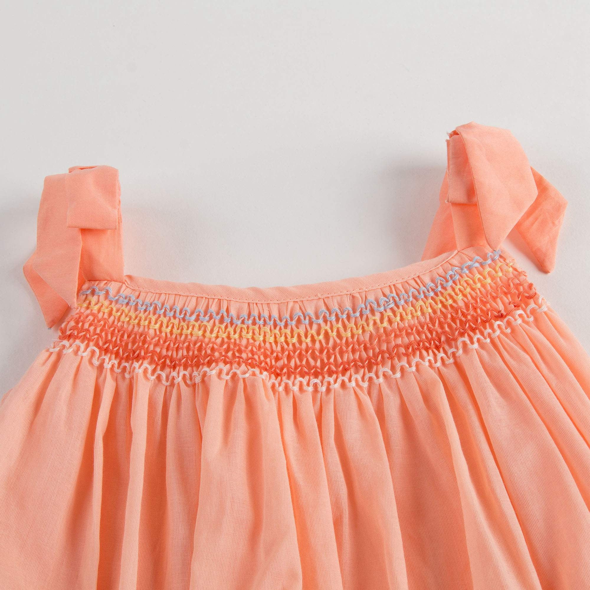 Baby Girls Peach Cotton Jumpsuit
