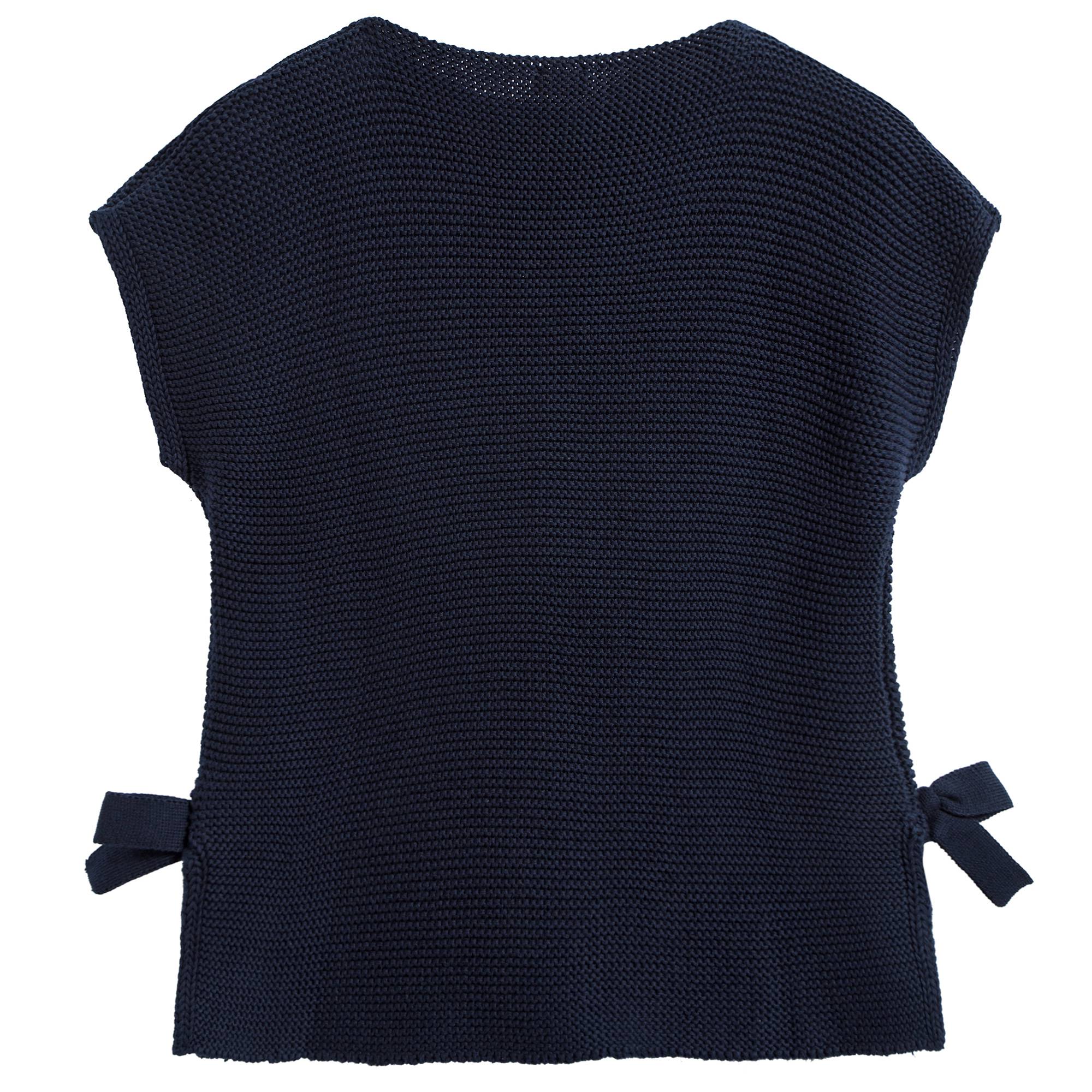 Girls Dark Blue Cotton Sweater