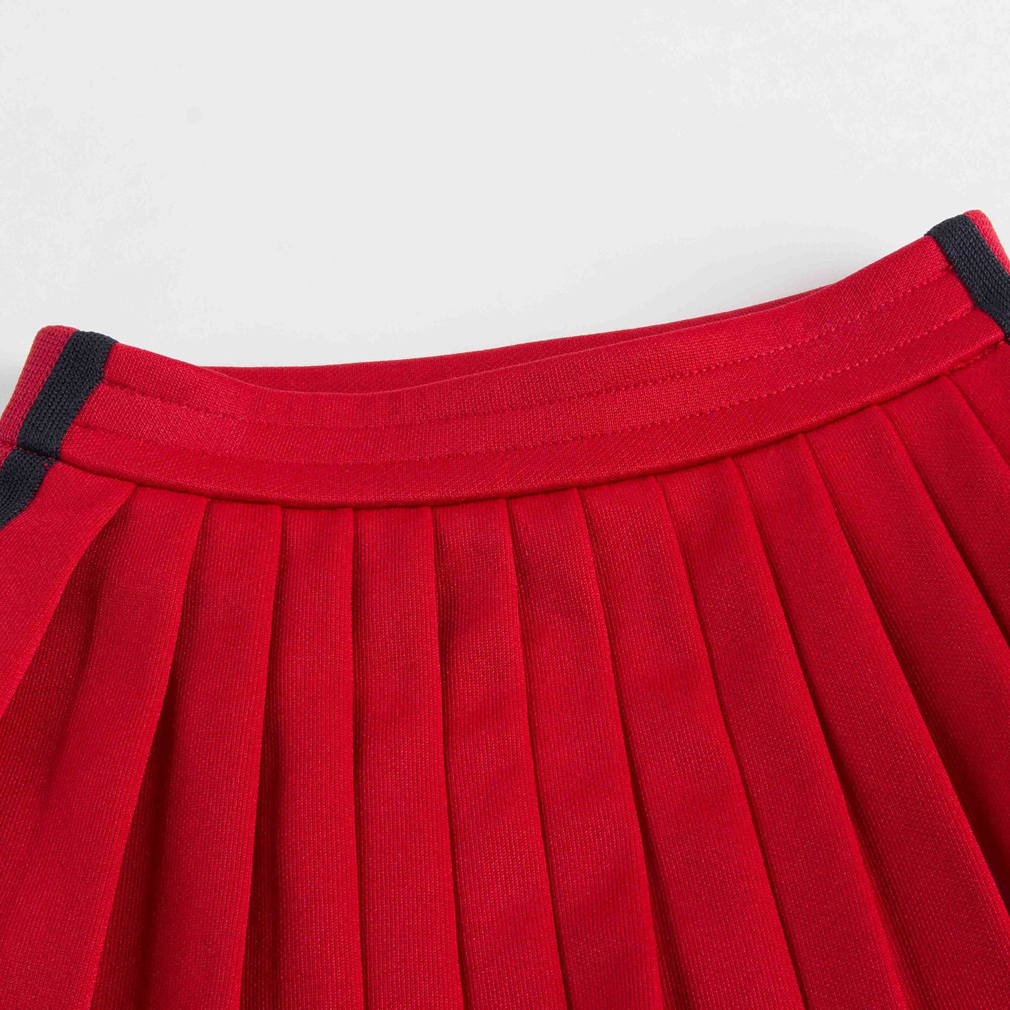 Girls Dark Red Ruffled Cotton Skirt
