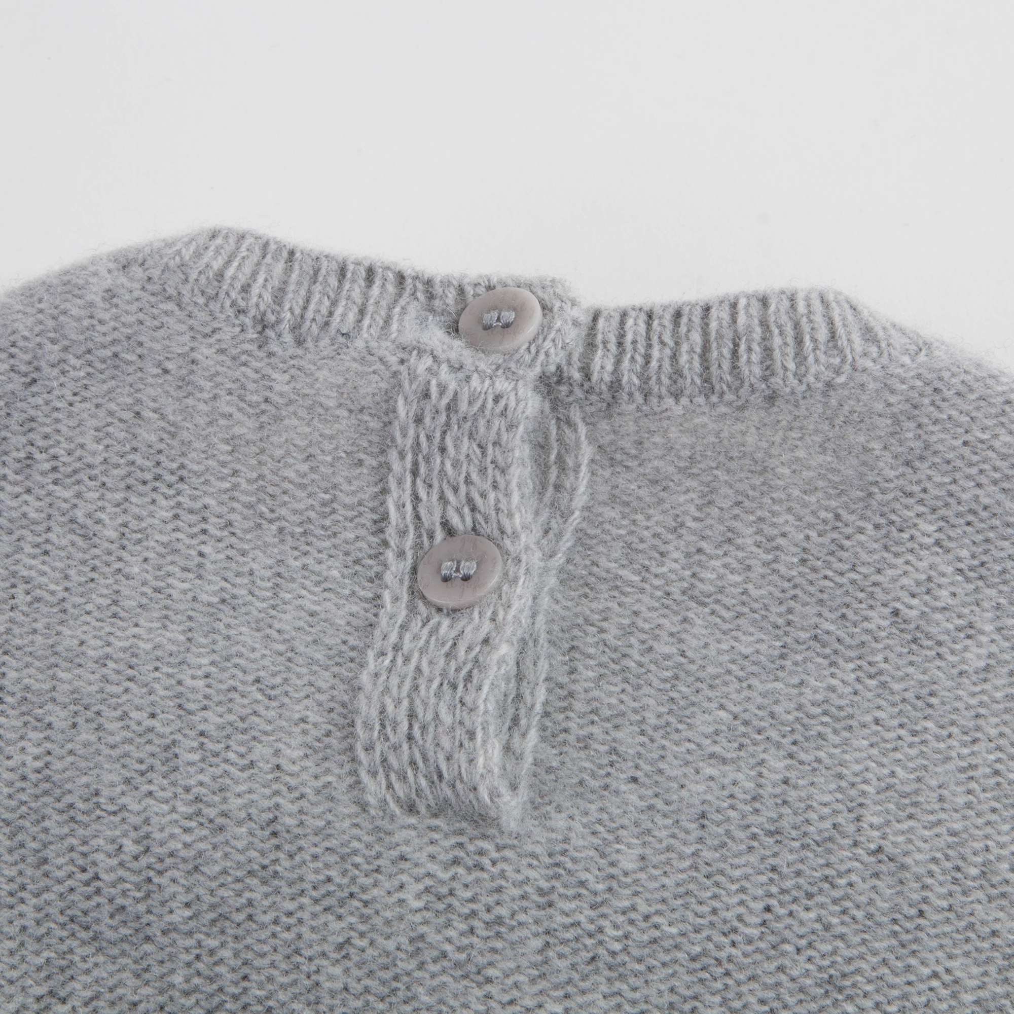 Baby Girls Grey With Pom-Pom Wool Dress