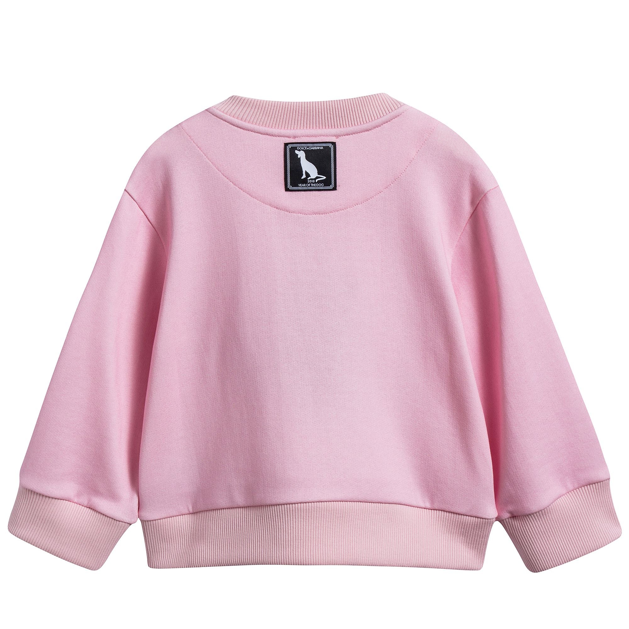 Girls  Pink   Dog  Face   Cotton   Sweatshirt
