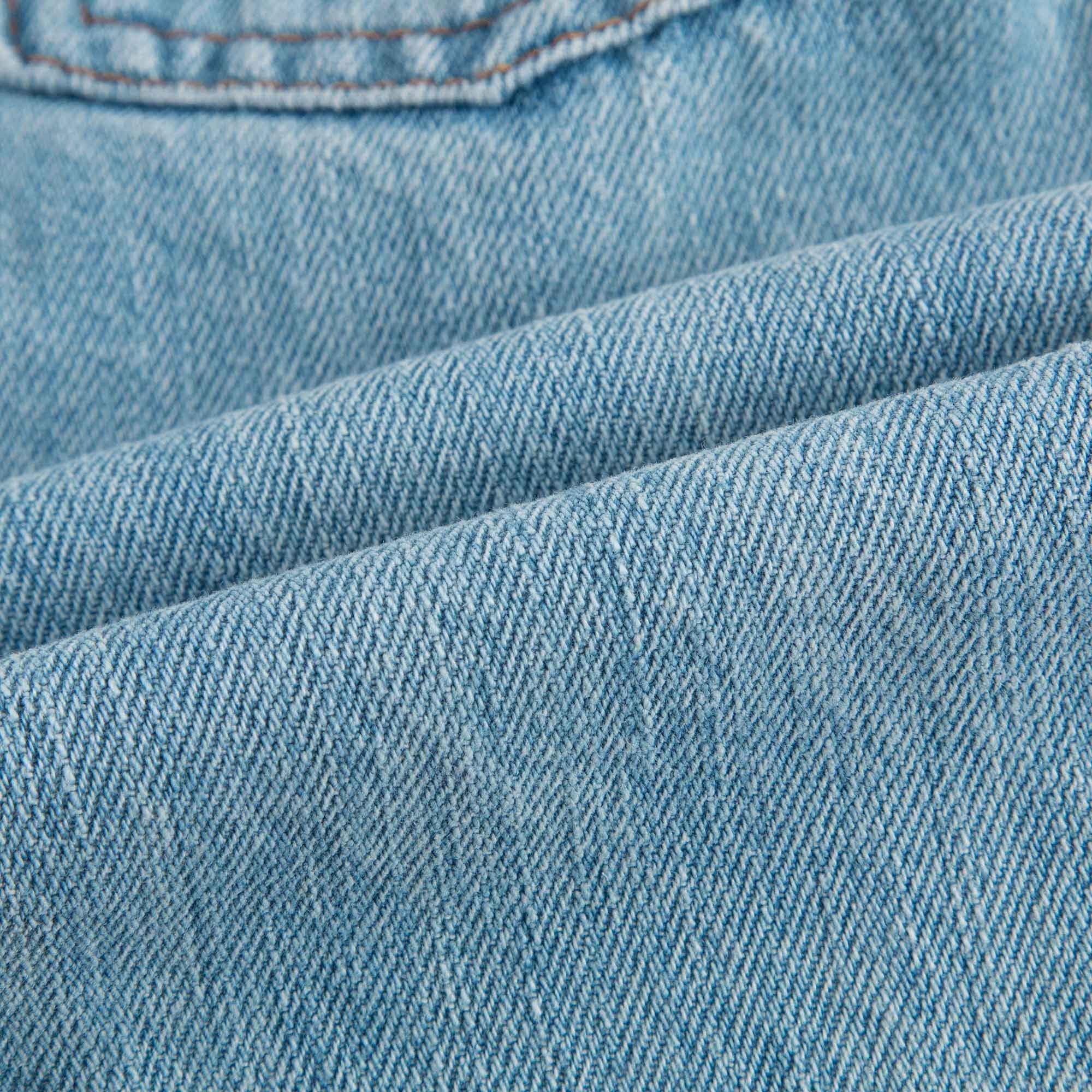 Girls Light Blue Denim Butterfly Embroidered Trims Jeans