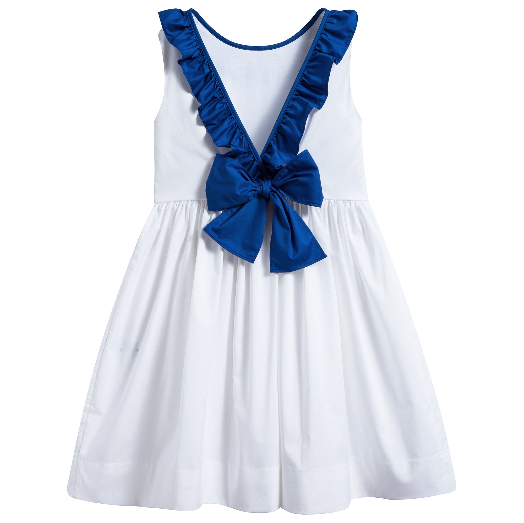 Girls White  &  Bluette  Broom  Cotton Sleeveless  Dress