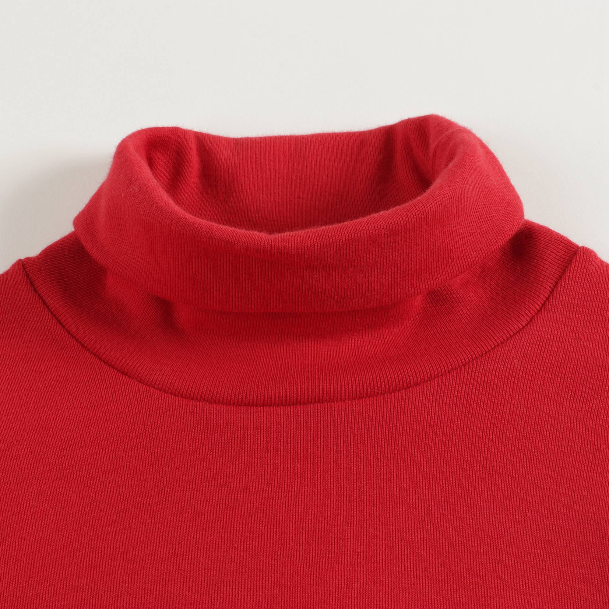 Girls Red Cotton Turtleneck