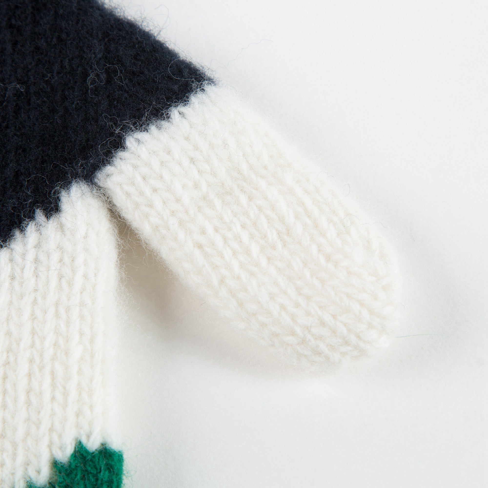 Girls Green Wool Gloves