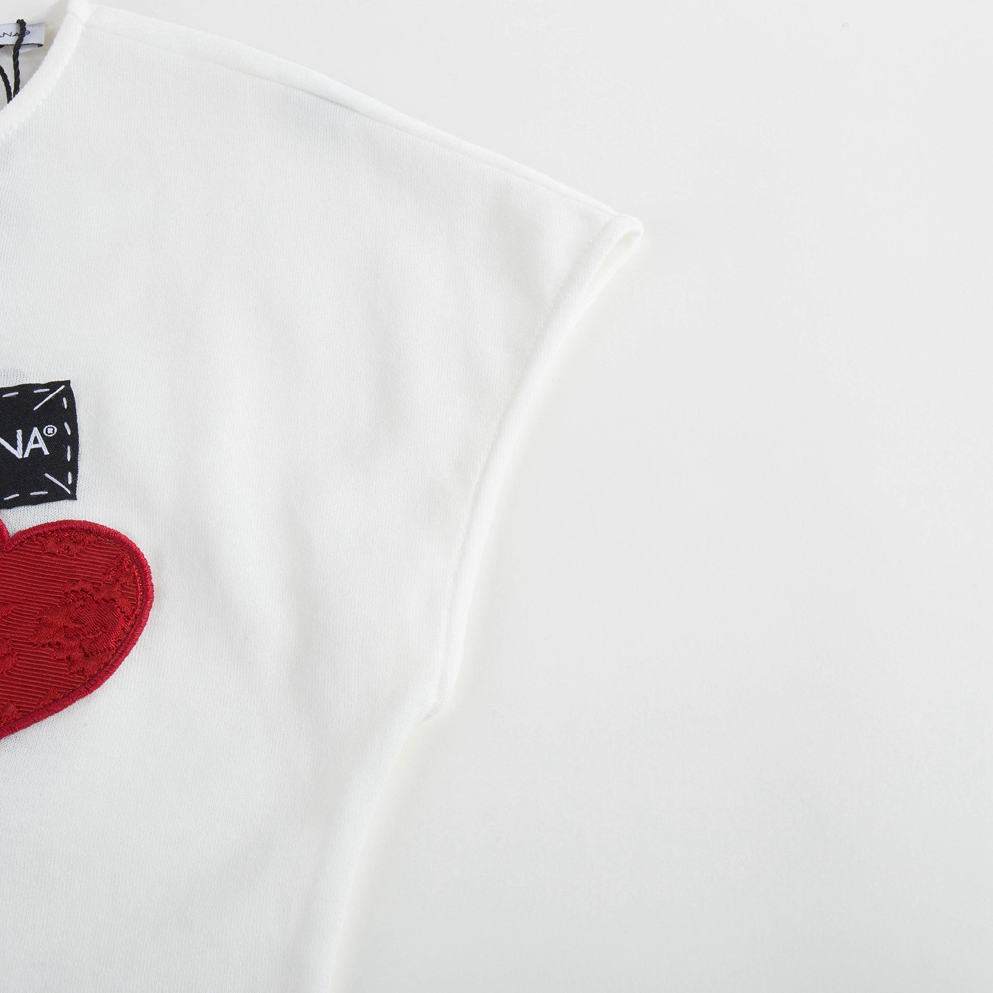 Girls White Embroidered Cotton T-shirt