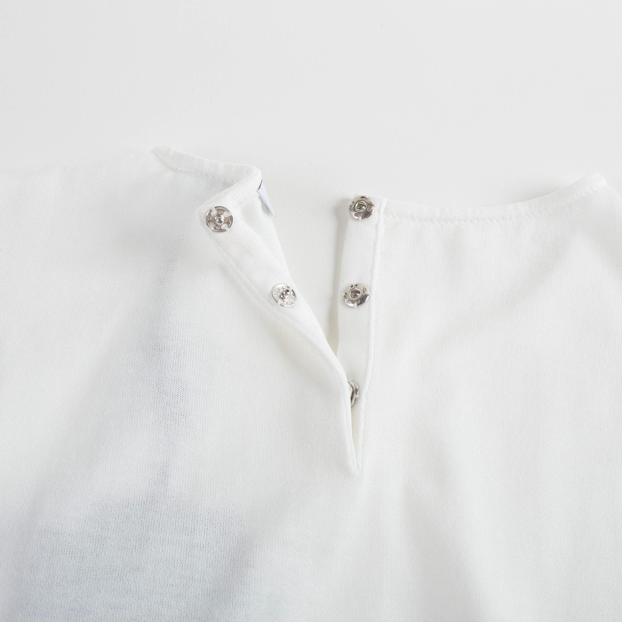 Girls White Embroidered Cotton T-shirt
