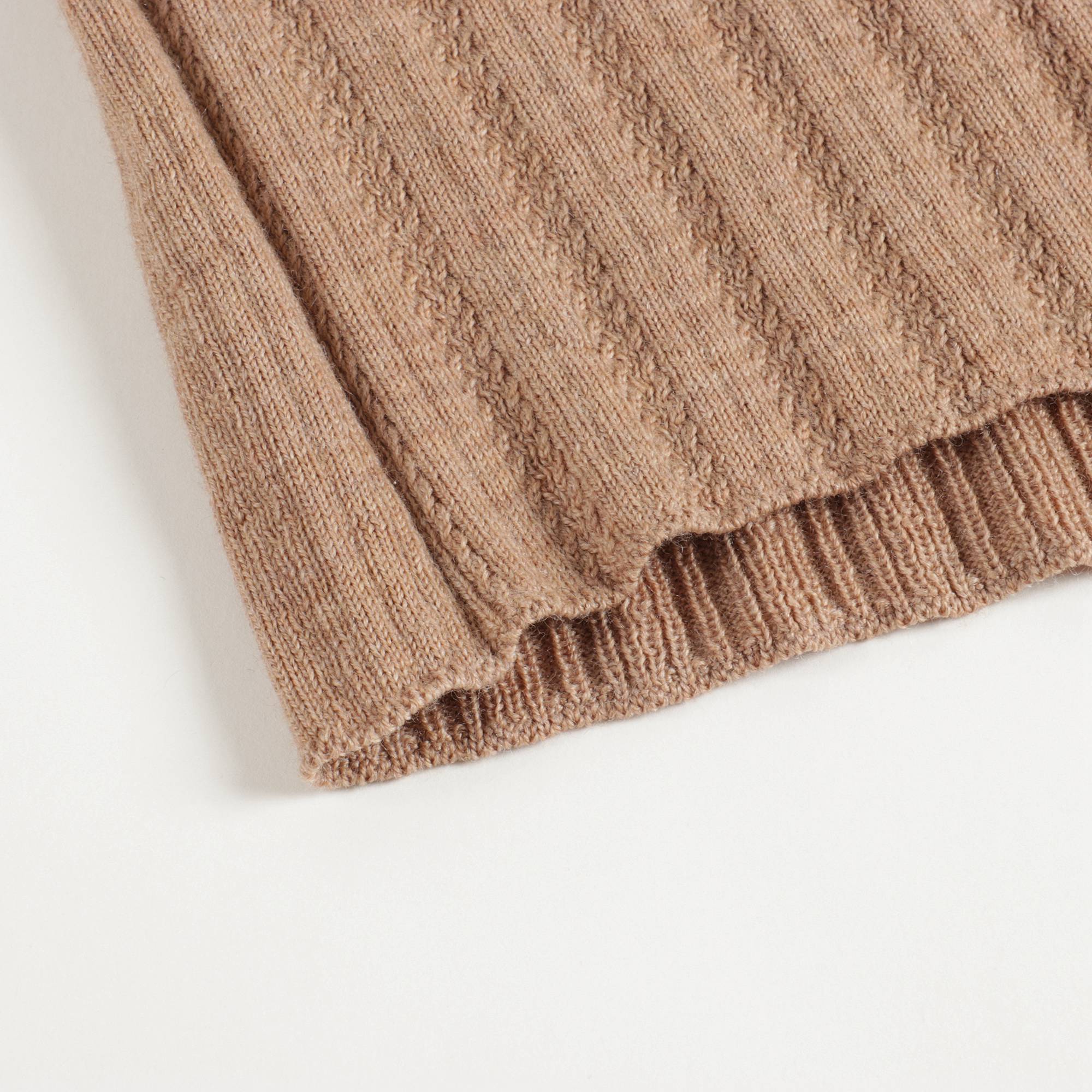Boys & Girls Camel GG Knit Wool Turtleneck