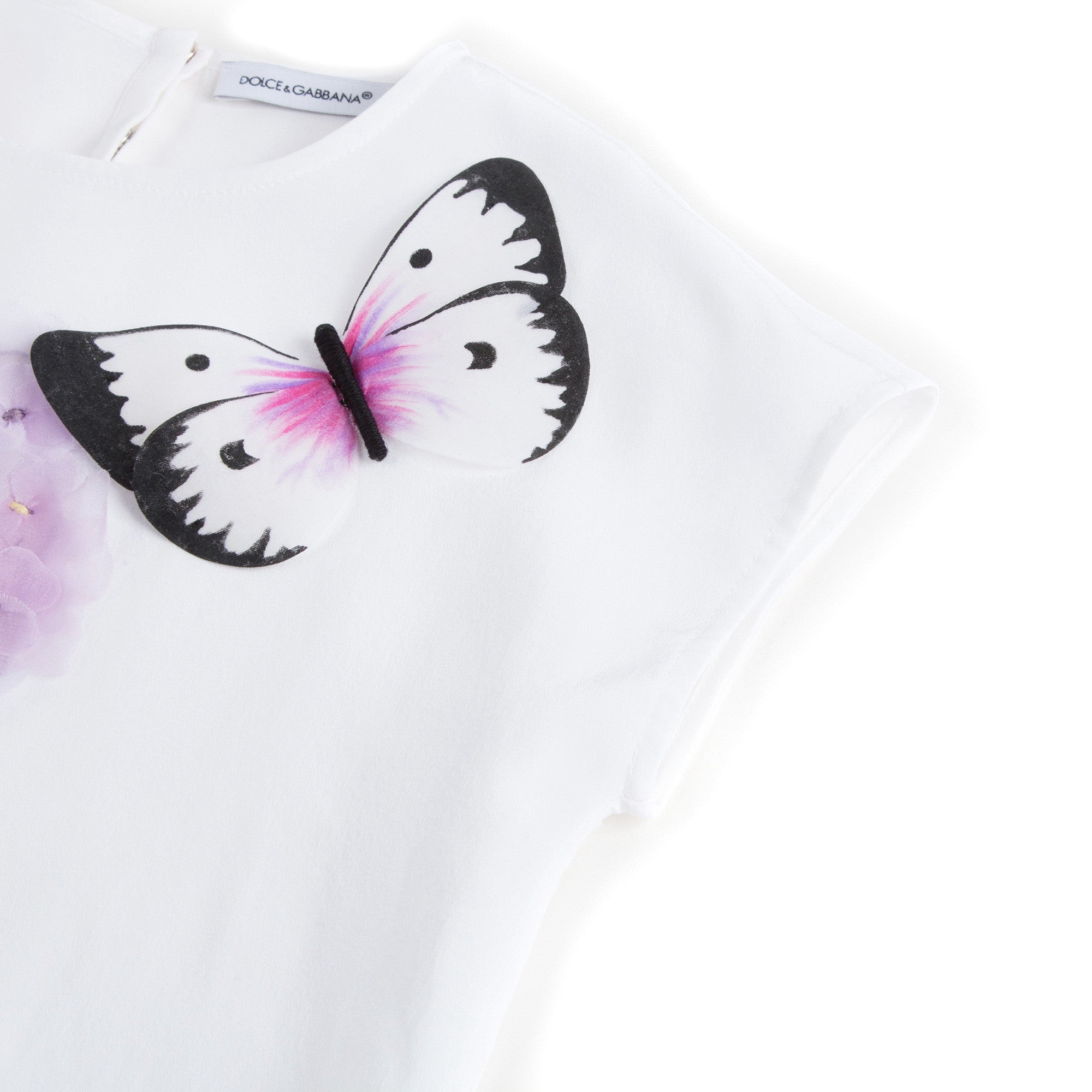 Girls White 'Ortensia' Silk Top