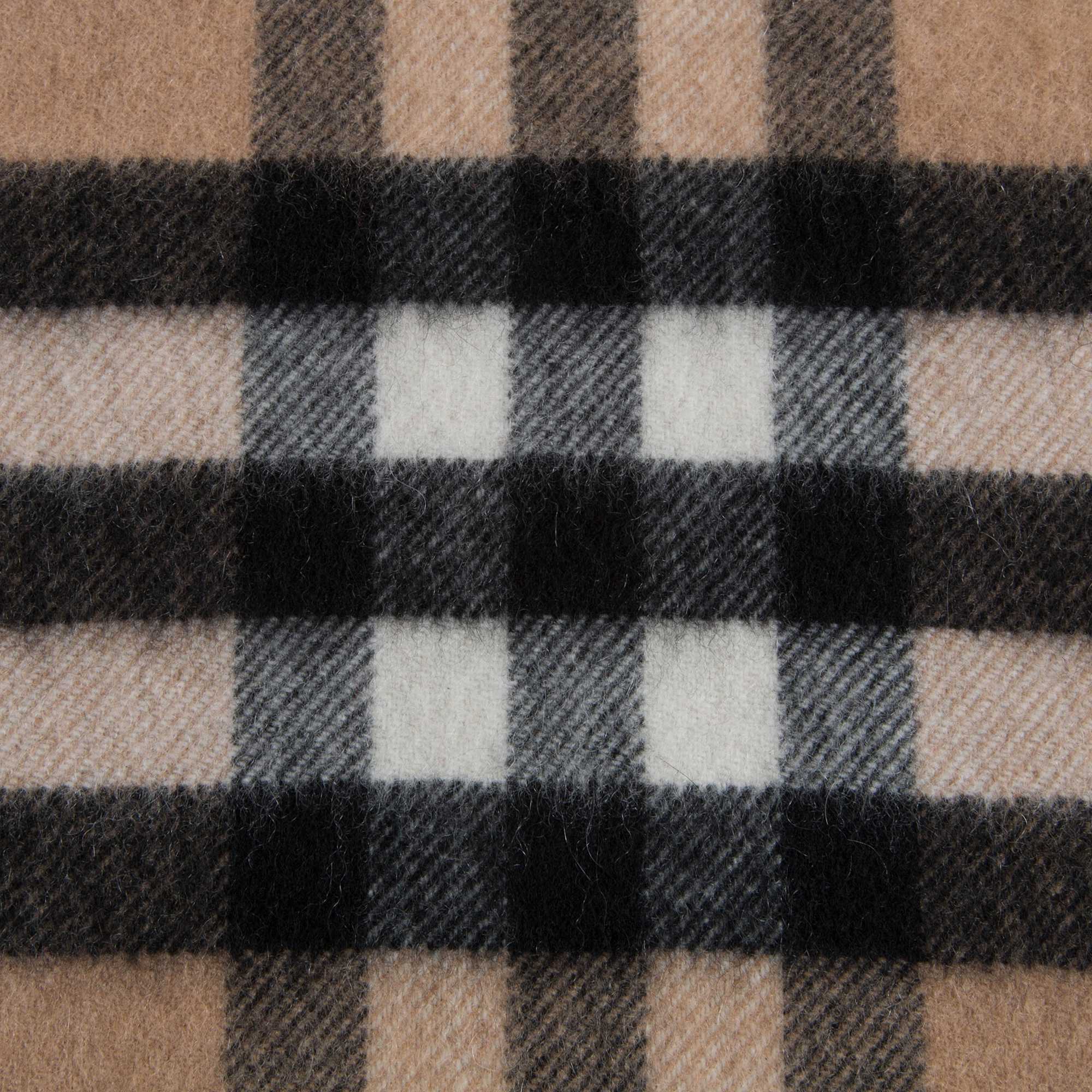 Girls Camel Check Cashmere Scarve