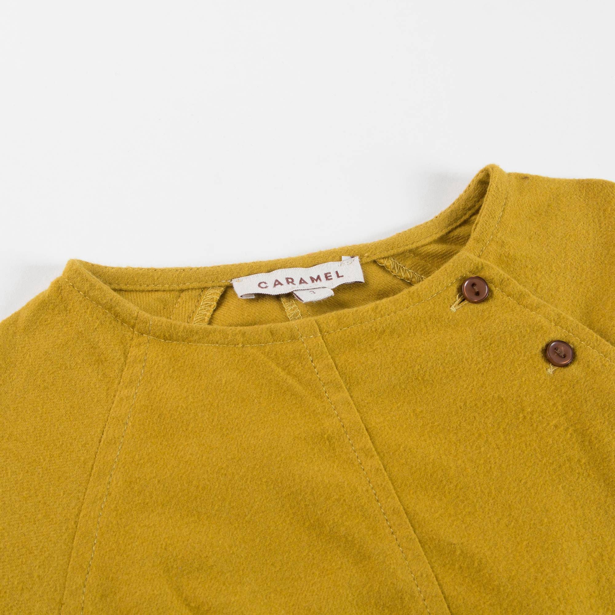 Girls Yellow Embroidered Dress with Belt