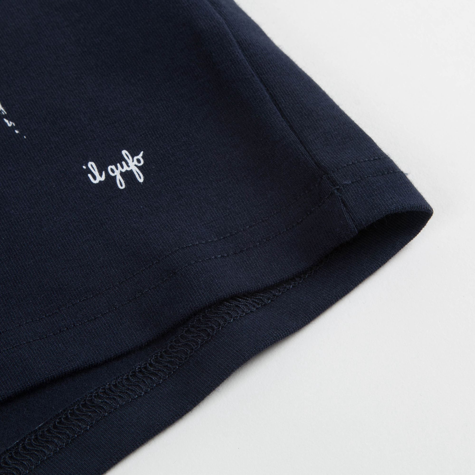 Baby Boys Navy Blue & White Cotton T-shirt