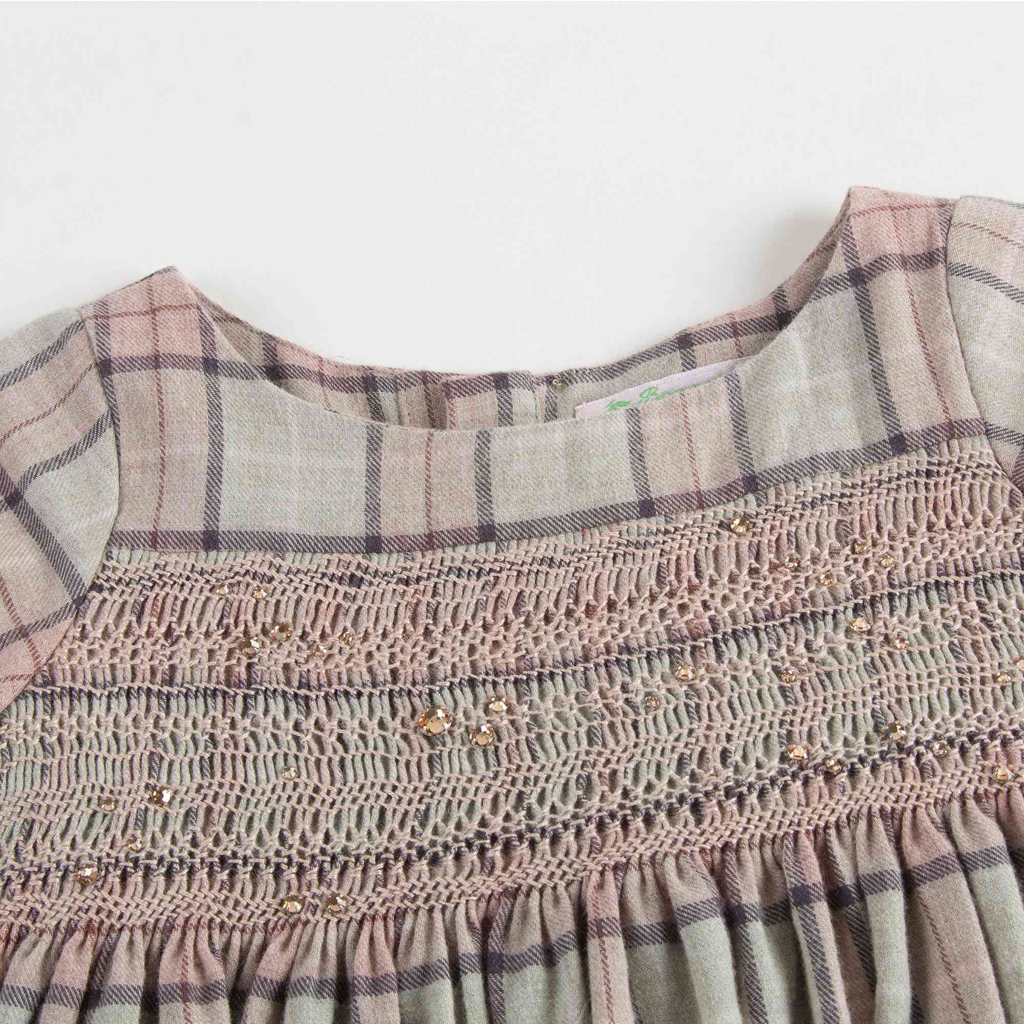 Girls Pink Checked Dress