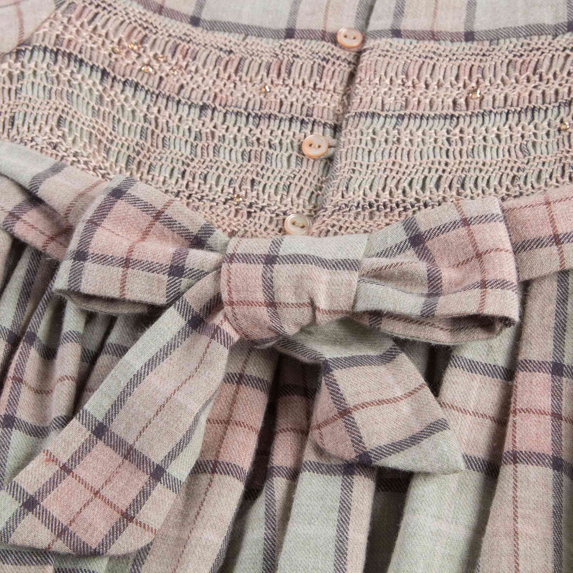 Girls Pink Checked Dress