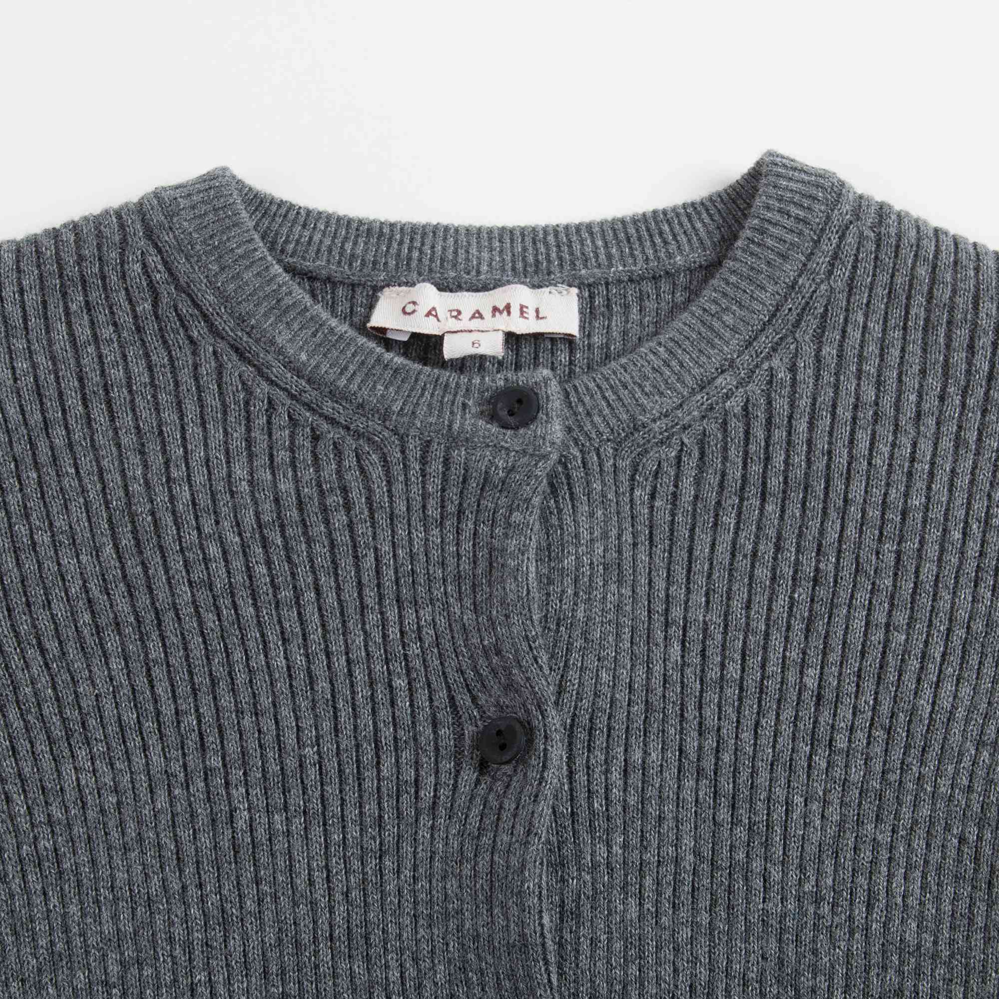 Girls Grey Cotton Zenobia Cardigan
